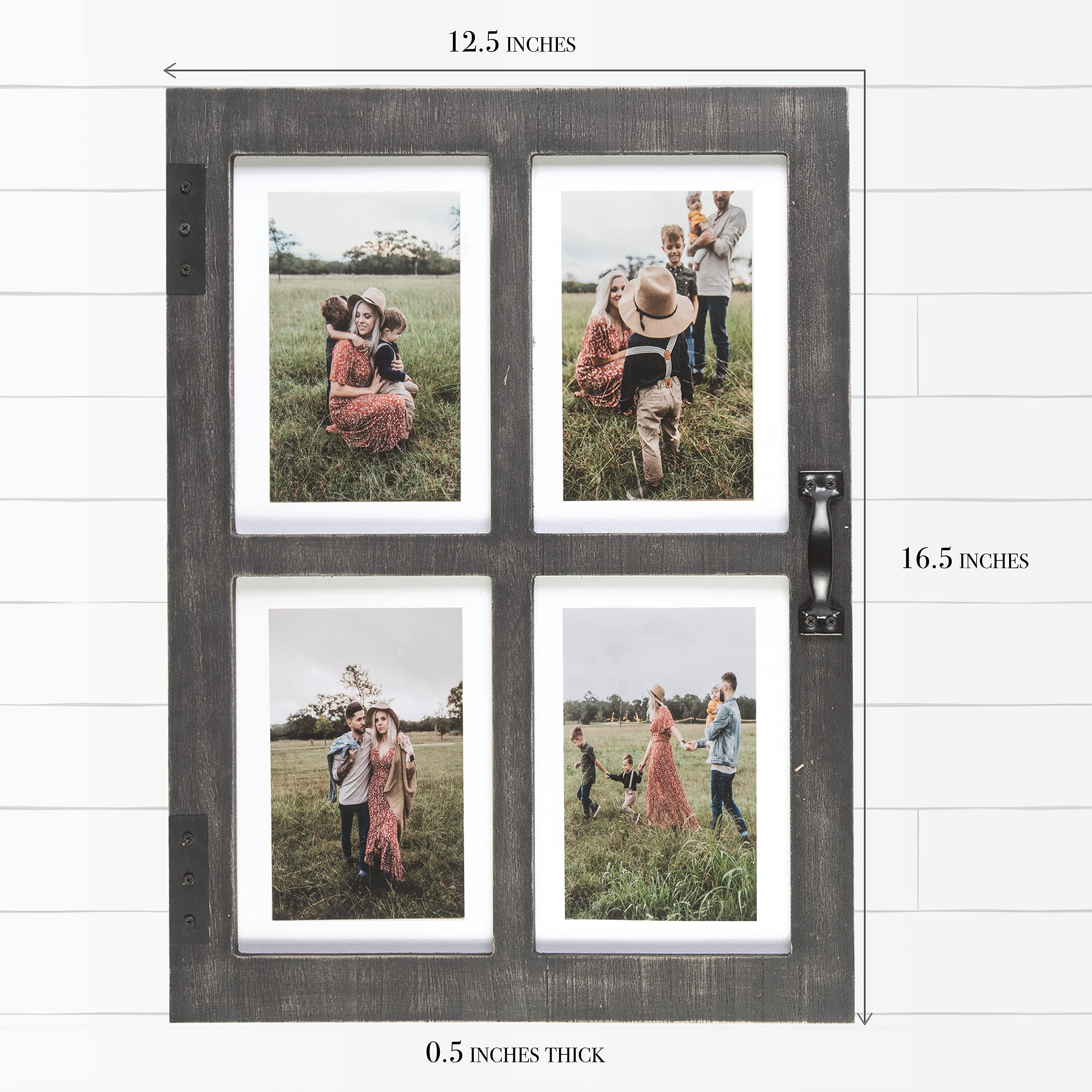 GLM 5x7 Picture Frame Collage with 4 Photos - Black Multi Photo Frame for 4x6 & 5x7 Pictures - Perfect for Wall Display, Home Decor, and Cherished Memories