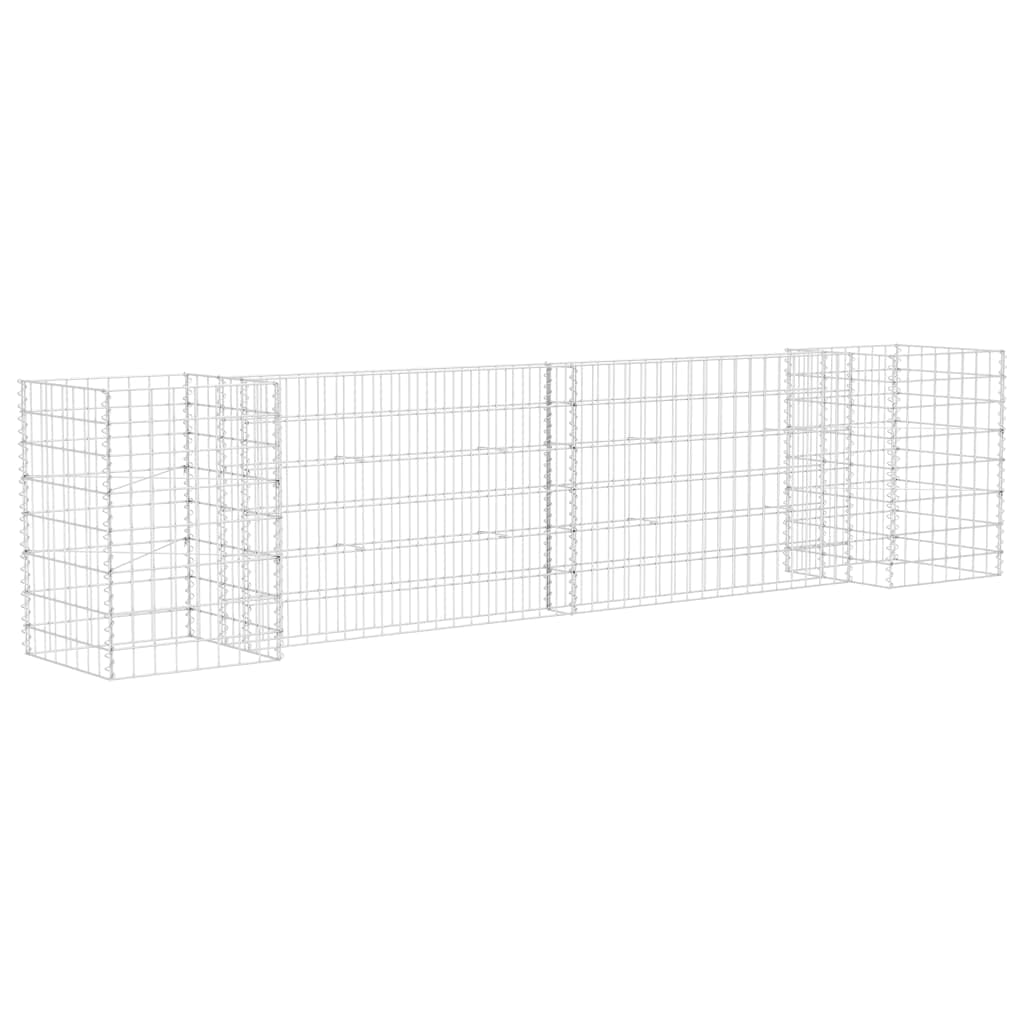 CHARMMA Gabion Cages - Heavy Duty H-Shaped Steel Wire Gabion Basket Wall, Silver Finish, 102.4
