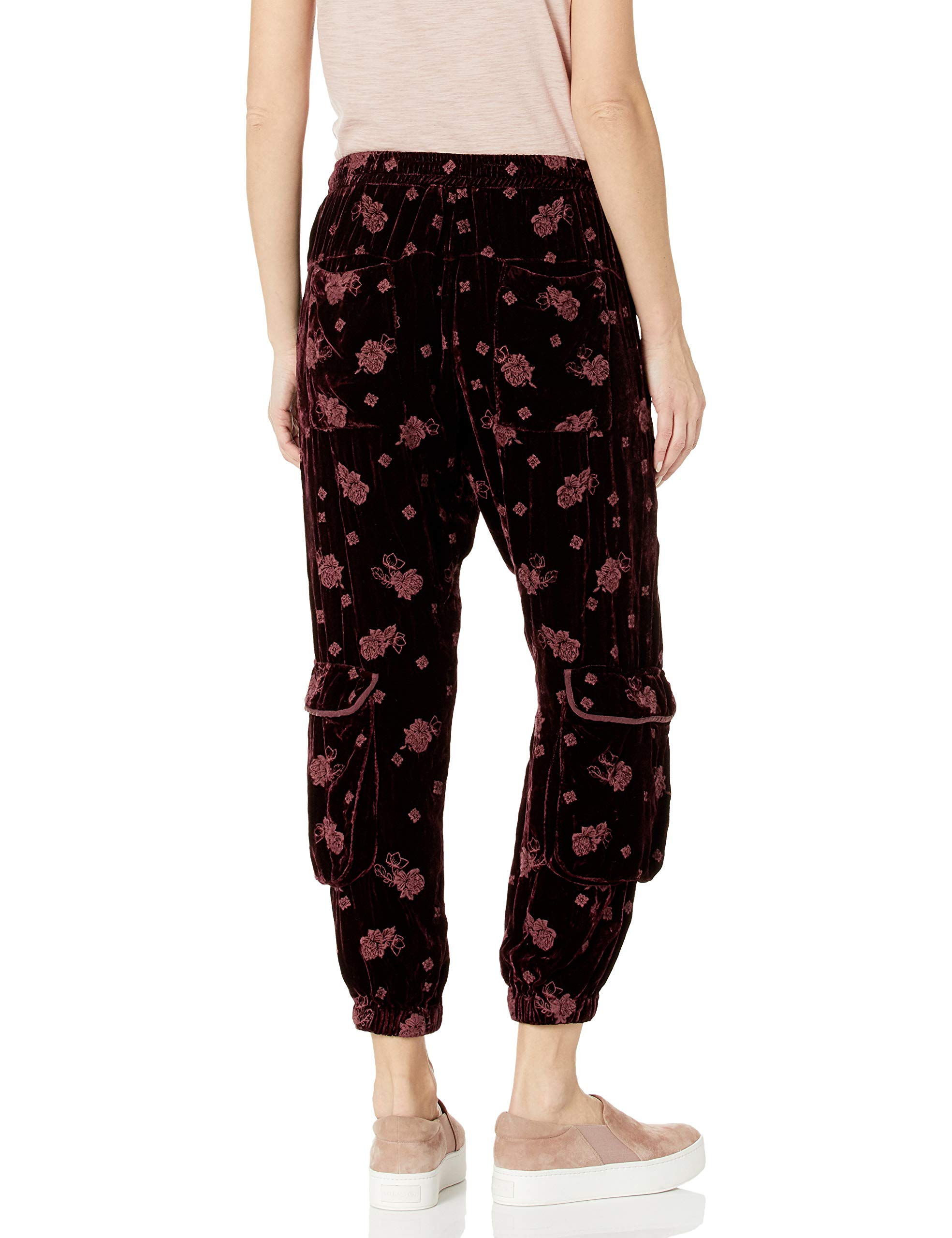 Pete & Greta Women's Velvet Cargo Pants - Soft Stretch Joggers with Pockets for Casual Wear, Lounge & Street Style Fashion