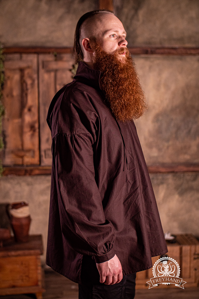 **Musketeer Costume Shirt for Men - Renaissance Pirate Shirt with Remy Brown Color - Perfect for Halloween, Cosplay, and Themed Parties**