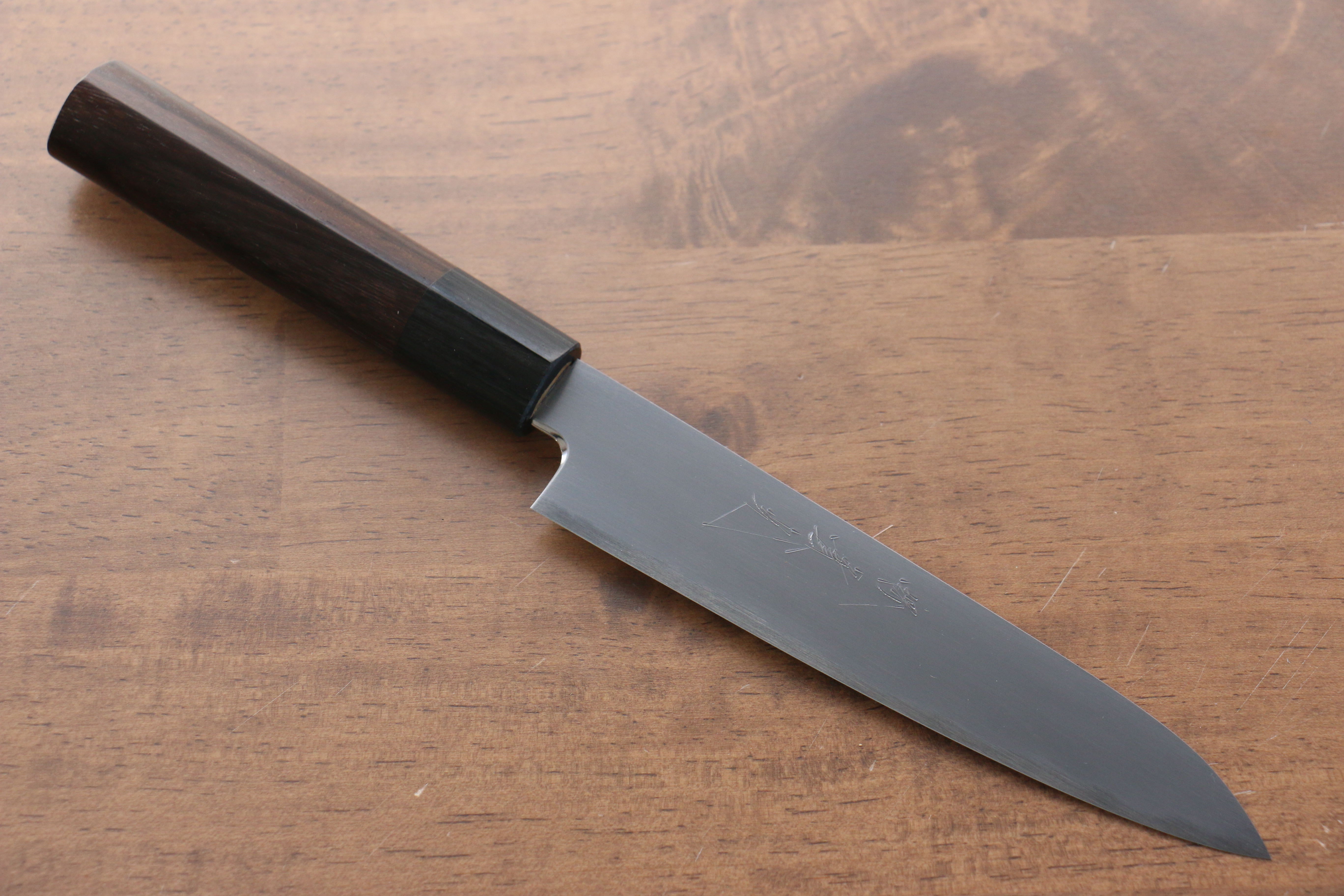 Jikko White Steel No.2 Petty Utility Knife 150mm with Shitan Handle - Perfect for Slicing, Peeling & Precision Kitchen Tasks