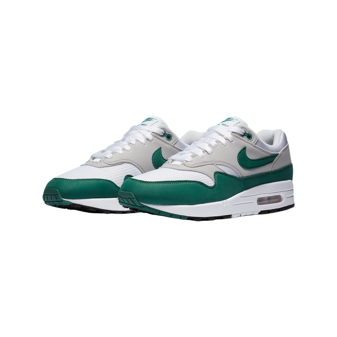Nike Air Max 1 Anniversary Green White Evergreen Aura Neutral Grey Black Running Shoes for Men - Comfortable Sneakers for Jogging, Gym Workouts & Casual Wear