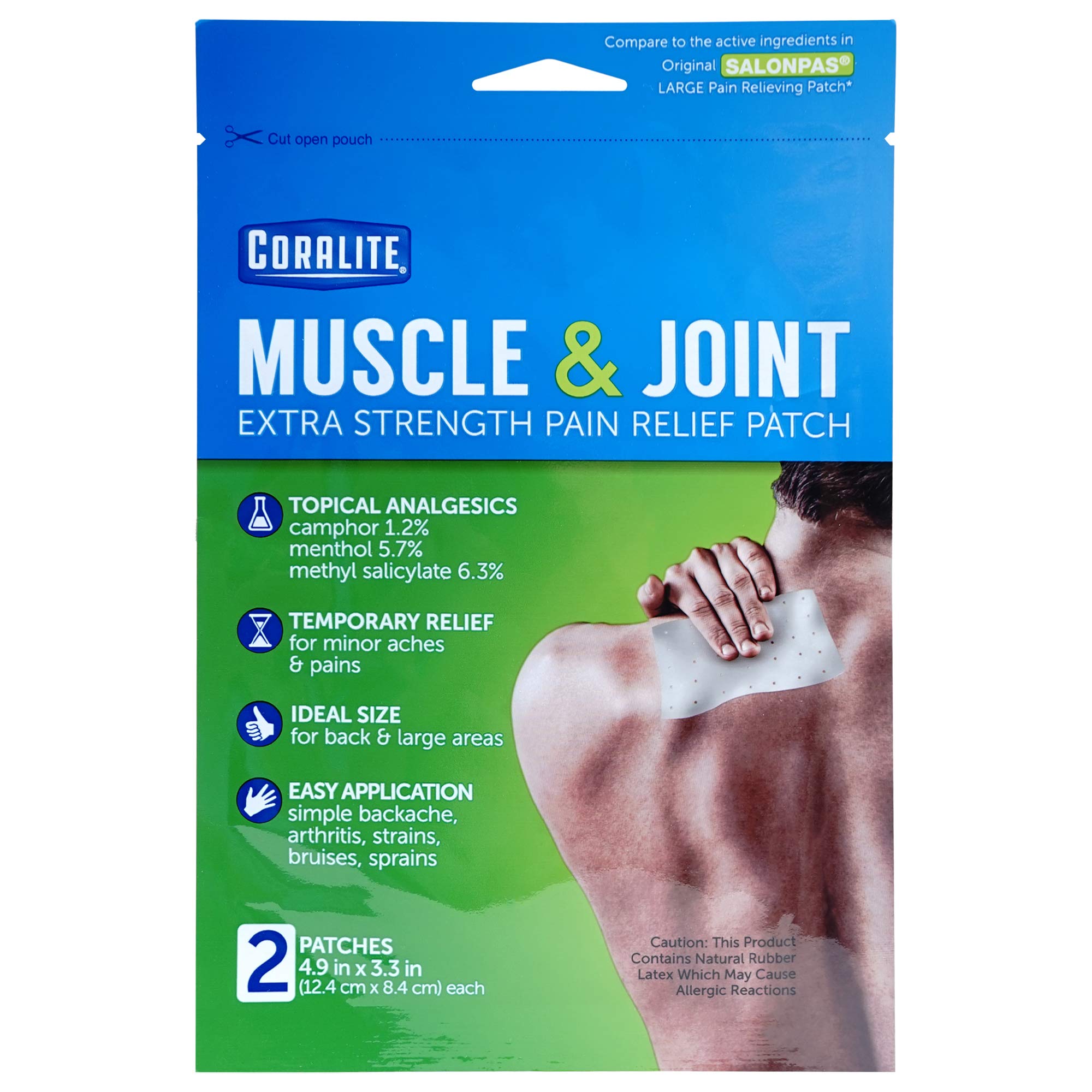 Coralite Extra Strength Pain Relief Patches for Back, Joint & Muscle Pain – 24 Pack (2 Patches Each) | Fast-Acting Pain Relief for Athletes, Office Workers & Arthritis Sufferers