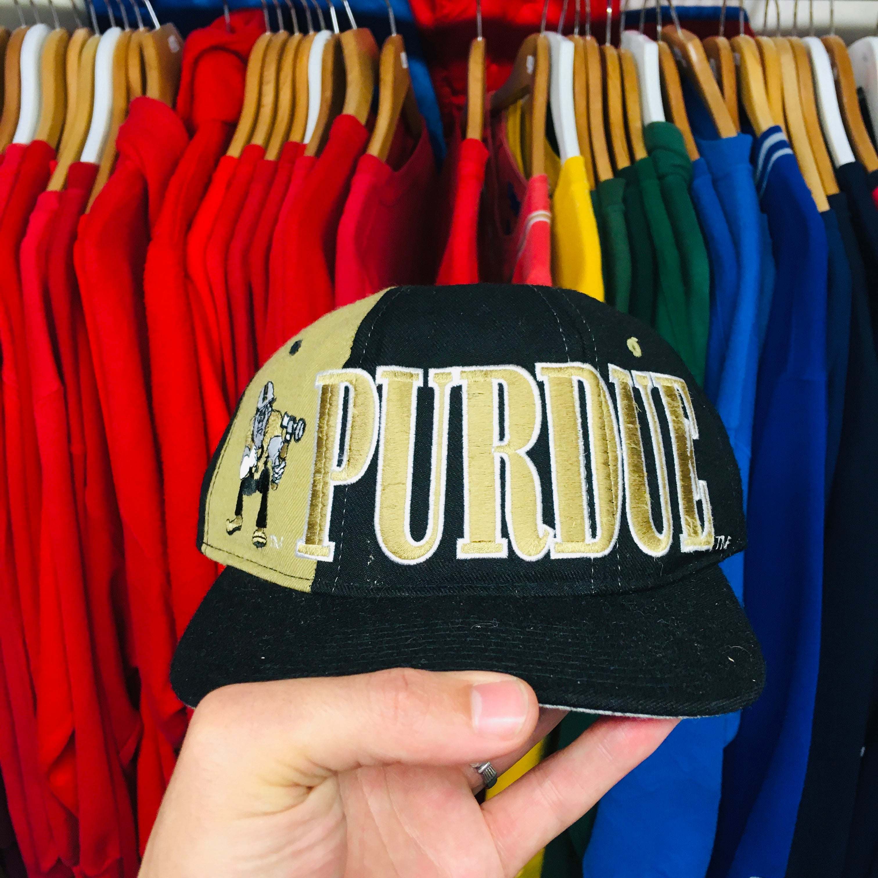 Purdue Boilermakers Starter Snapback Hat - Official NCAA Adjustable Baseball Cap for Men & Women - Perfect for College Games, Tailgating & Sports Fans