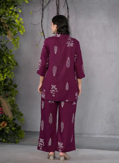 Maroon Serene Slumber Co-Ord Set - Soft Lounge Pajama Set for Women | Perfect for Sleepwear, Relaxing at Home & Cozy Nights