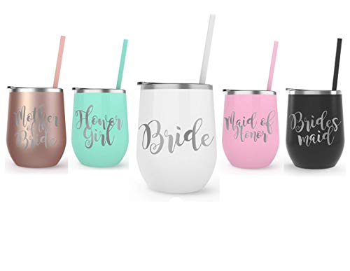 Personalized Engraved Stainless Steel Wine Tumbler - Custom Bridesmaid Gift for Wedding Party, Wine Lover Present, Bridesmaid Proposal Idea - Perfect for Bachelorette Parties, Rehearsal Dinners & Anniversary Celebrations