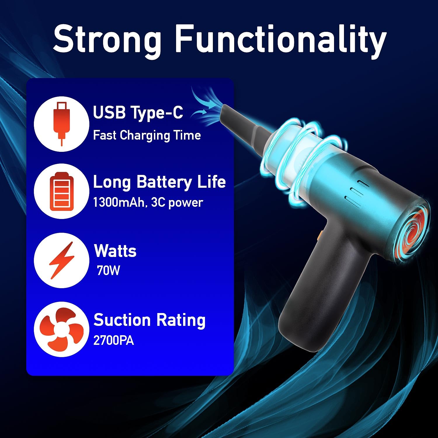 **Wireless Handheld Vacuum Cleaner - Compact & Lightweight for Home, Kitchen, Car, Upholstery, Pet Hair & Dust - Perfect for Quick Cleanups & Tight Spaces**