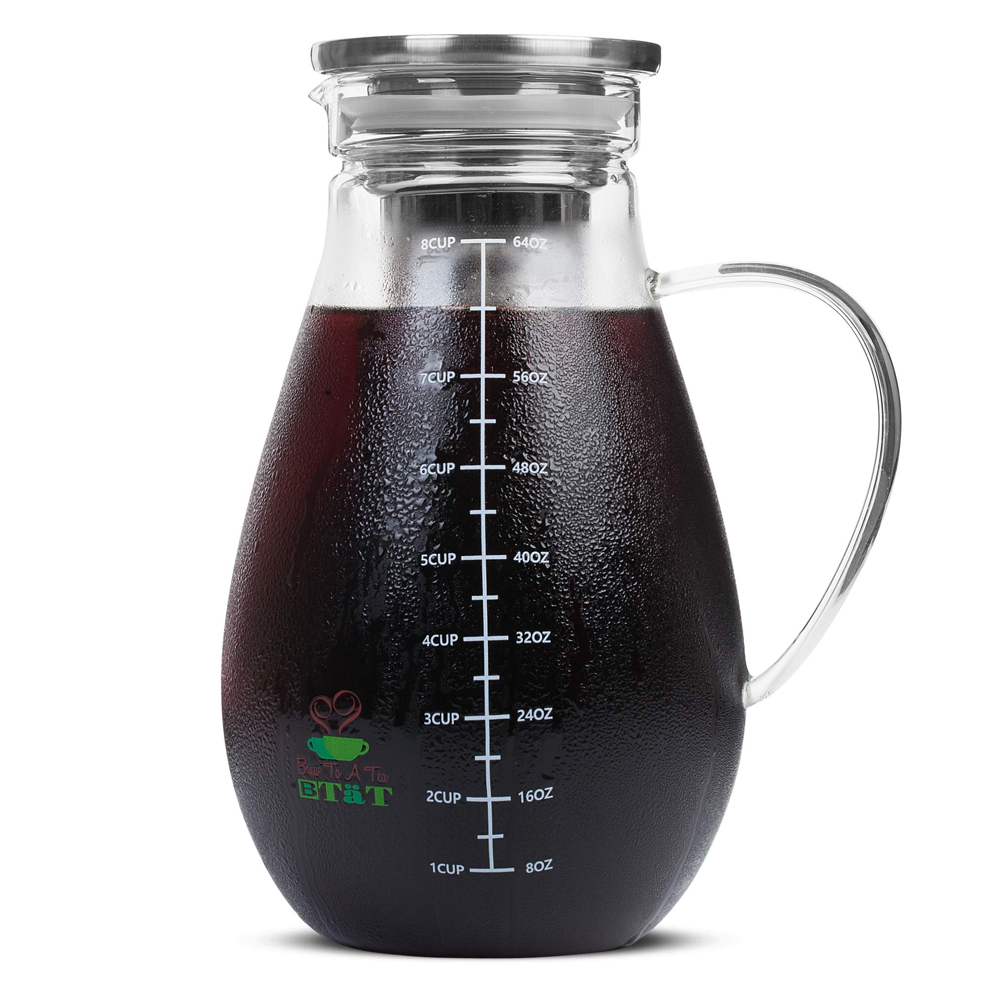 Cold Brew Coffee Maker 2L - Iced Coffee & Tea Pitcher for Home & Office