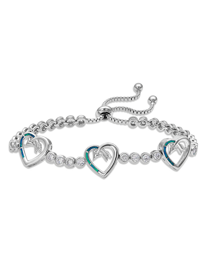 Montana Silversmiths BC3949 Women's Follow Your Arrow Heart Bolo Bracelet in Sterling Silver - Perfect for Western Fashion, Boho Style & Everyday Wear