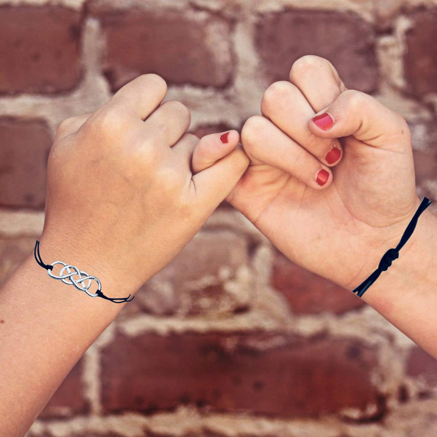 Infinity Sister Charm Bracelets (2 Pack) - Adjustable Friendship Bracelets for Women & Teens - Soul Sister Knot Bracelets - Perfect for Best Friends, Birthday Gifts & Sisterhood Celebrations