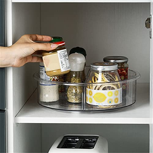VALINK 360° Rotating Turntable Organizer - Clear Spice Rack for Kitchen, Bathroom & Vanity | Detachable Storage Shelf for Condiment Bottles, Cosmetics & Toiletries | Perfect for Pantry, Countertop & Cabinet Organization