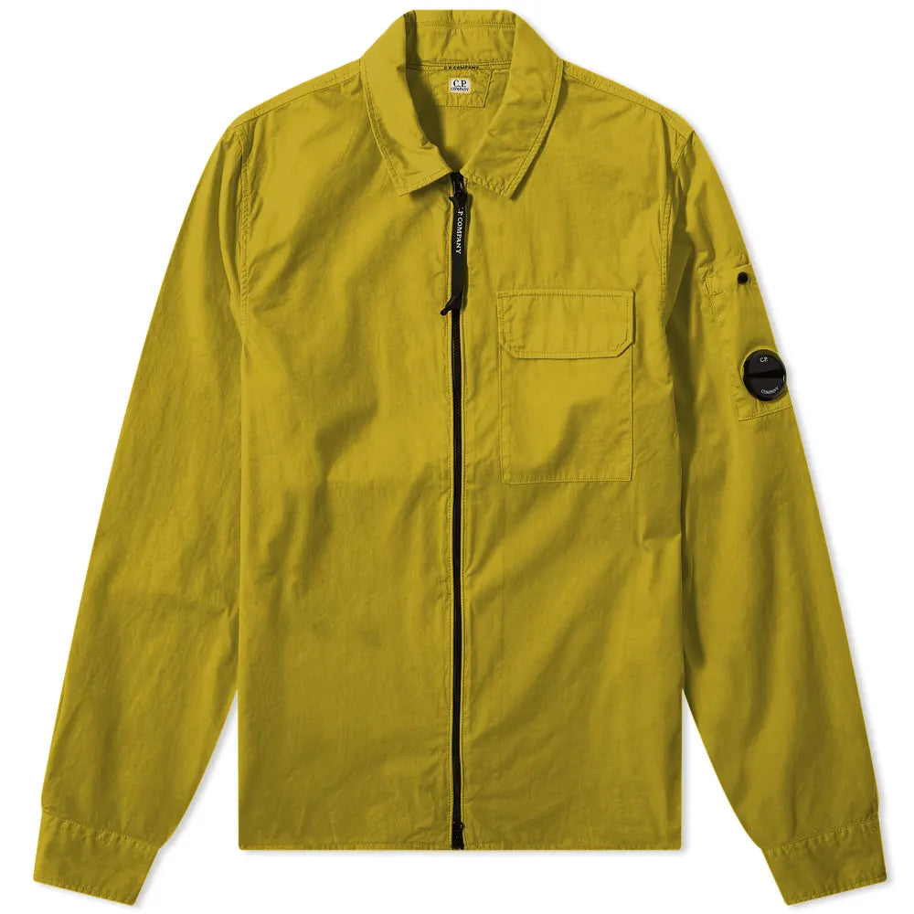 CP Company Green Arm Lens Overshirt Jacket - Lightweight Water-Resistant Streetwear for Men | Perfect for Urban Commuting & Outdoor Adventures