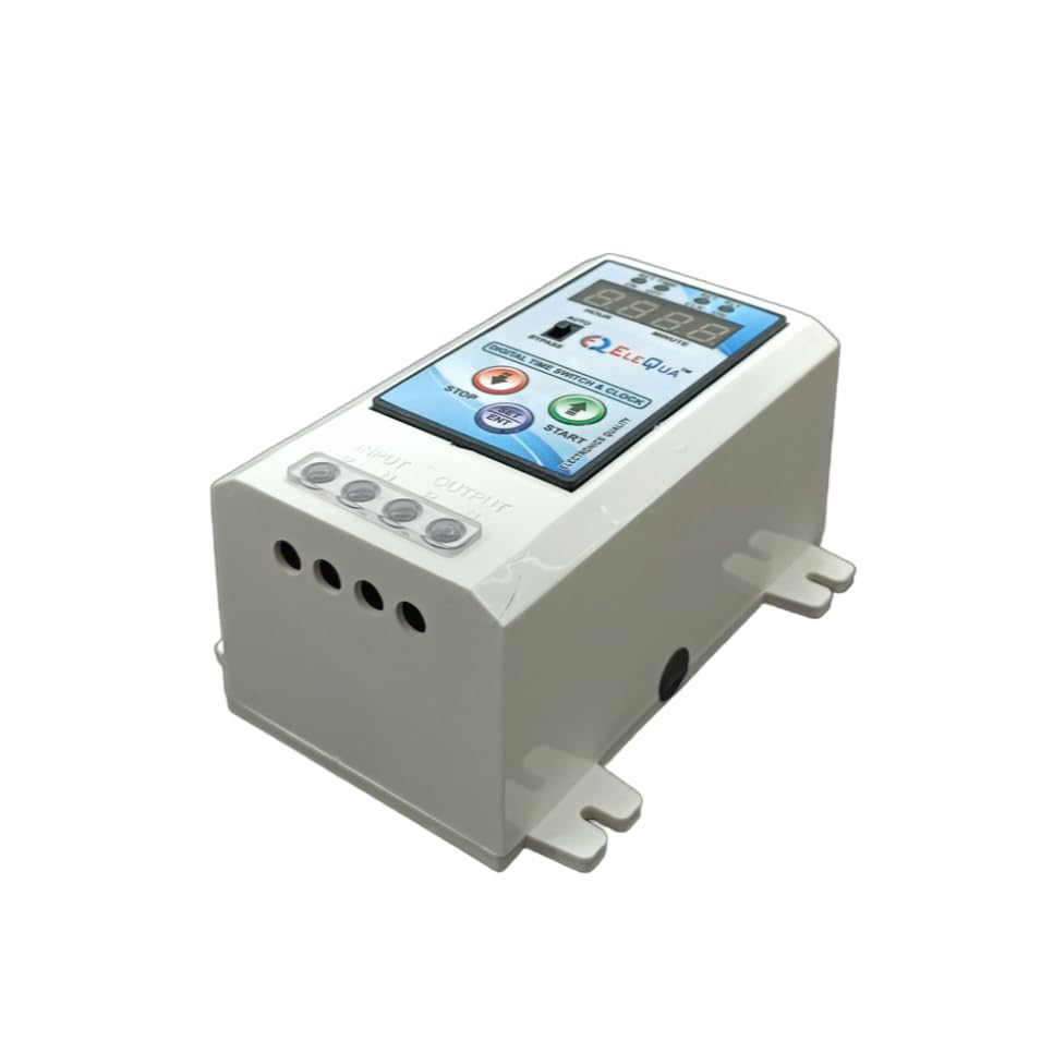 ELEQUA 30Amp 2HP Digital Timer Switch with Clock - Automatic ON/OFF for Street Lights, Sign Boards (10 Daily Programs) - Perfect for Outdoor Lighting, Commercial Signs & Home Automation