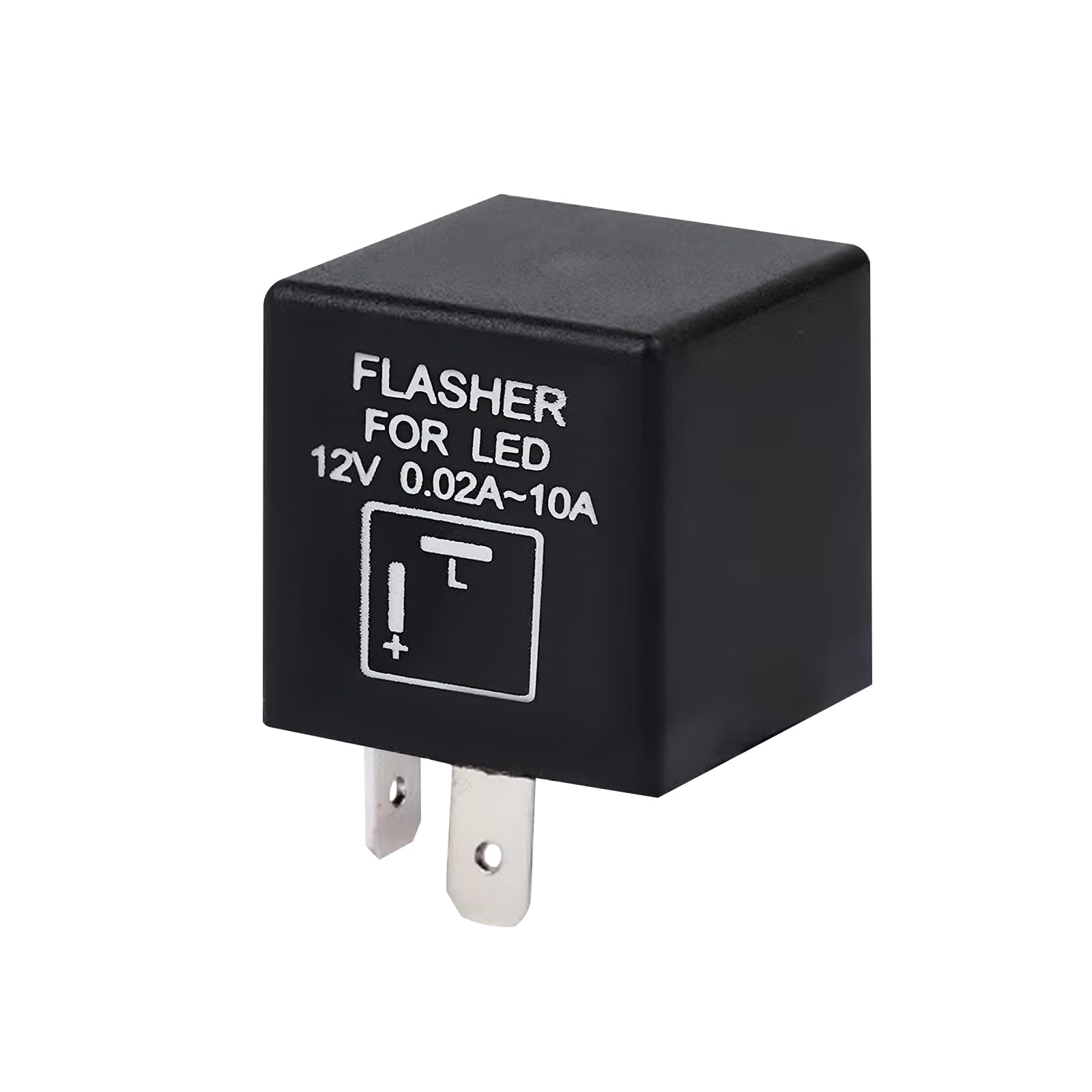 2 Pin 12V LED Flasher Relay - Universal Motorcycle & Scooter Turn Signal Blinker for LED Lights - Waterproof, Fast Hyper Flash, Automotive Replacement - Perfect for Custom Bike Upgrades & Night Riding Safety