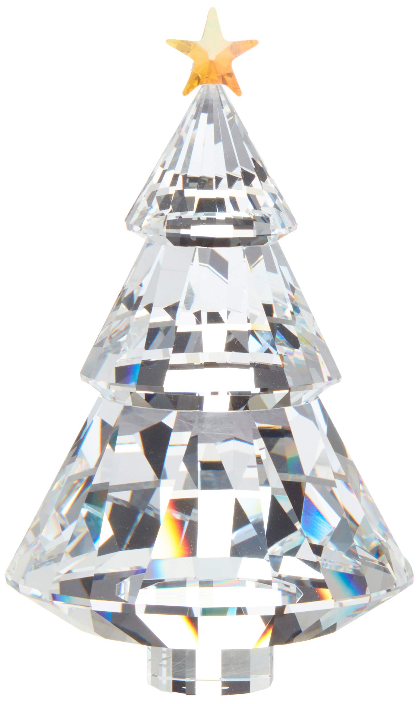 Swarovski Crystal Christmas Tree Ornament - Elegant Clear Holiday Decor for Xmas Tree, Home, Office & Gift Giving