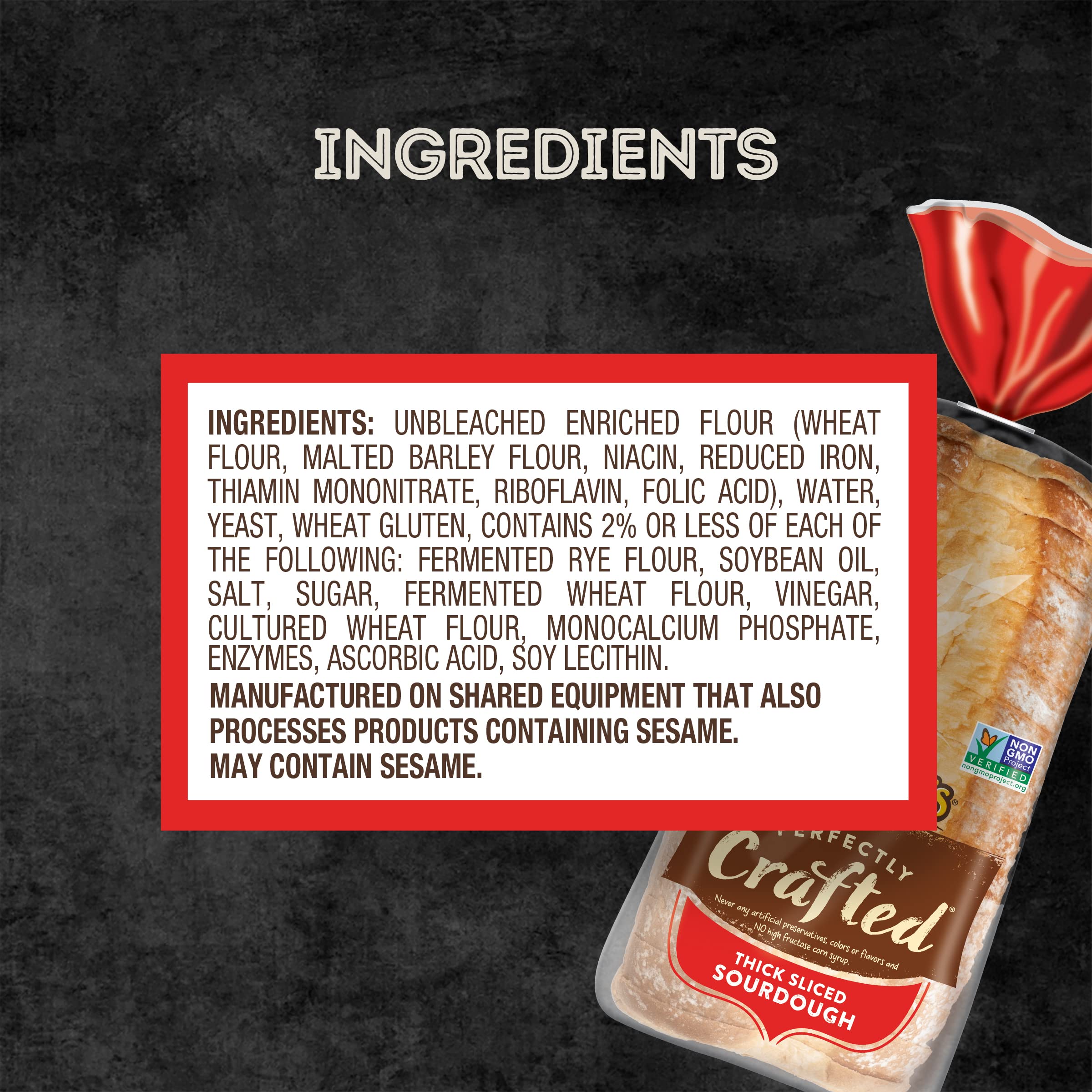 Nature's Own Perfectly Crafted Sourdough Bread - Thick Sliced Non-GMO Artisan Loaf (22 oz) - Ideal for Sandwiches, Toast & Family Breakfast