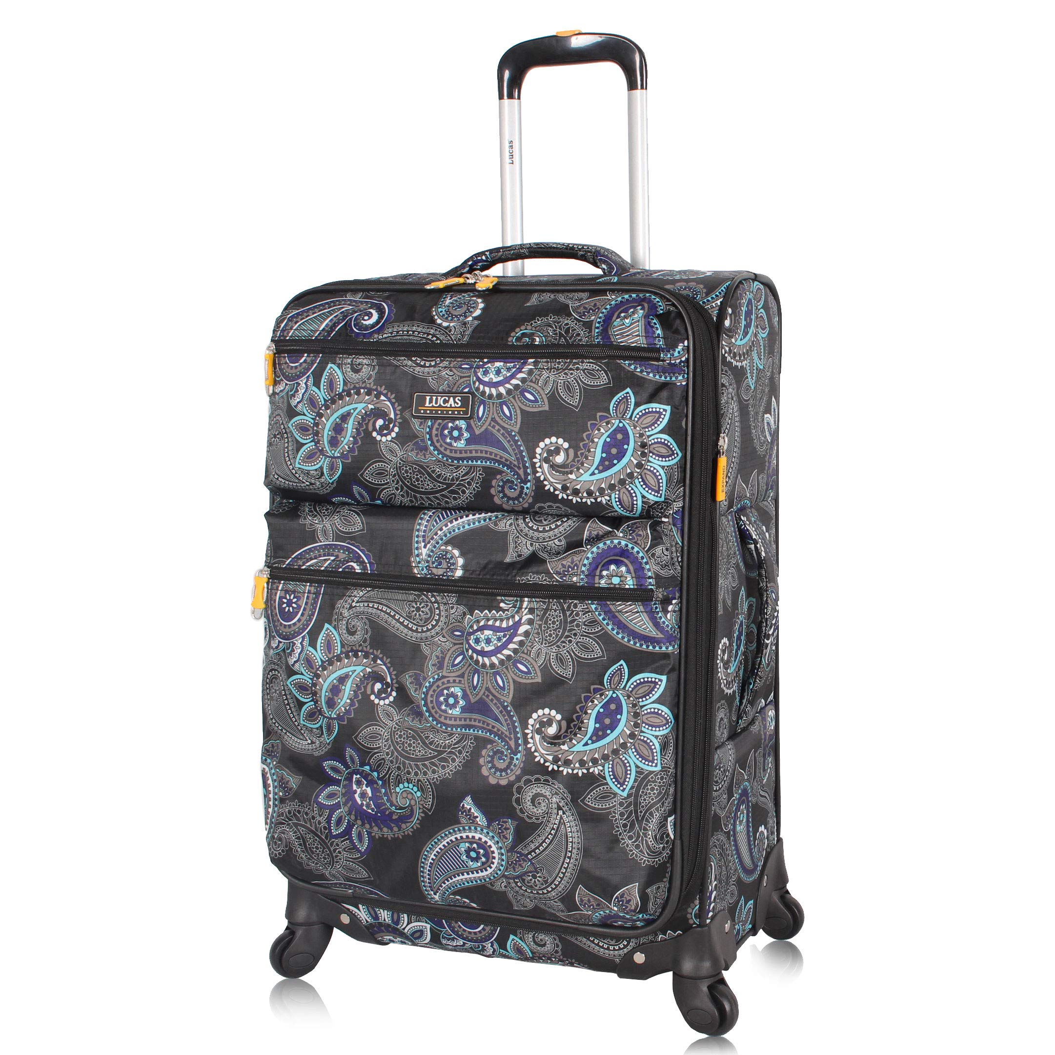 LUCAS Designer Expandable 20 Inch Carry On Luggage - Ultra Lightweight Spinner Suitcase with 4 Rolling Wheels, Durable Small Travel Bag (Diva) - Perfect for Business Trips, Weekend Getaways & Air Travel