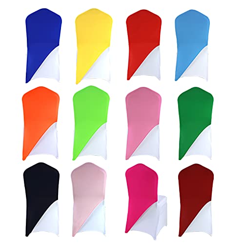 Fuchsia Chair Cap Covers - 20pcs Chair Hood Sash & Hat Bands for Wedding, Banquet, and Party Decorations
