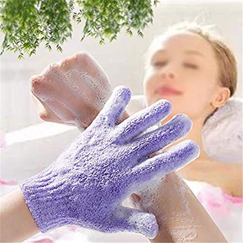 Flisdtry 4-Pair Exfoliating Shower Gloves for Deep Cleansing & Body Scrub - Spa Quality Bath Massage Gloves for Smooth Skin - Perfect for Exfoliation, Dead Skin Removal & Relaxing Bath Time
