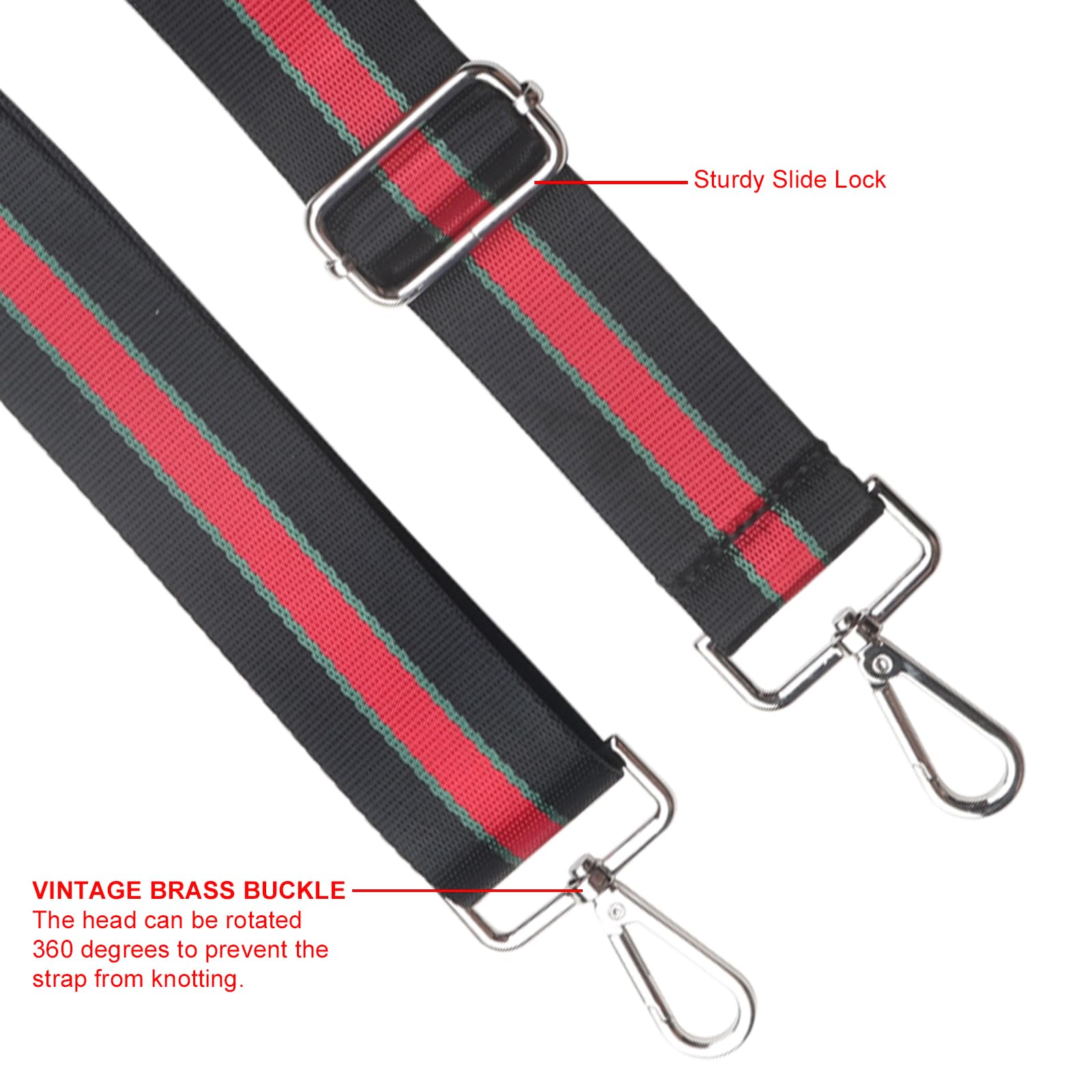Wide Crossbody Shoulder Strap for Purses & Bags - Adjustable Replacement Purse Strap Extender Accessory (Fits Guitar Straps & Handbags) - Perfect for Travel, Shopping & Everyday Use