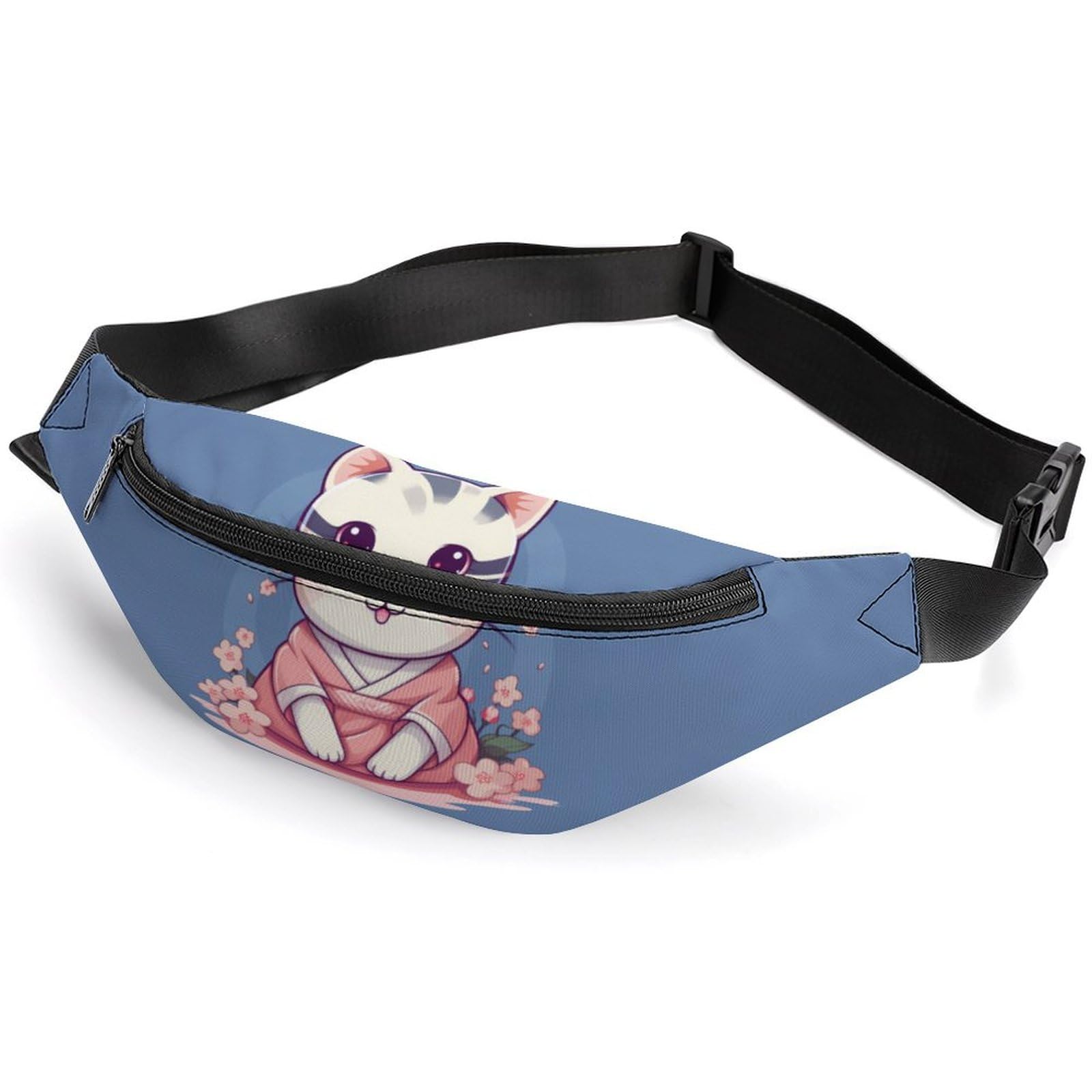 Stylish Japanese Cat Waist Bag - Adjustable Crossbody Pouch for Women & Men | Perfect for Travel, Shopping & Outdoor Activities