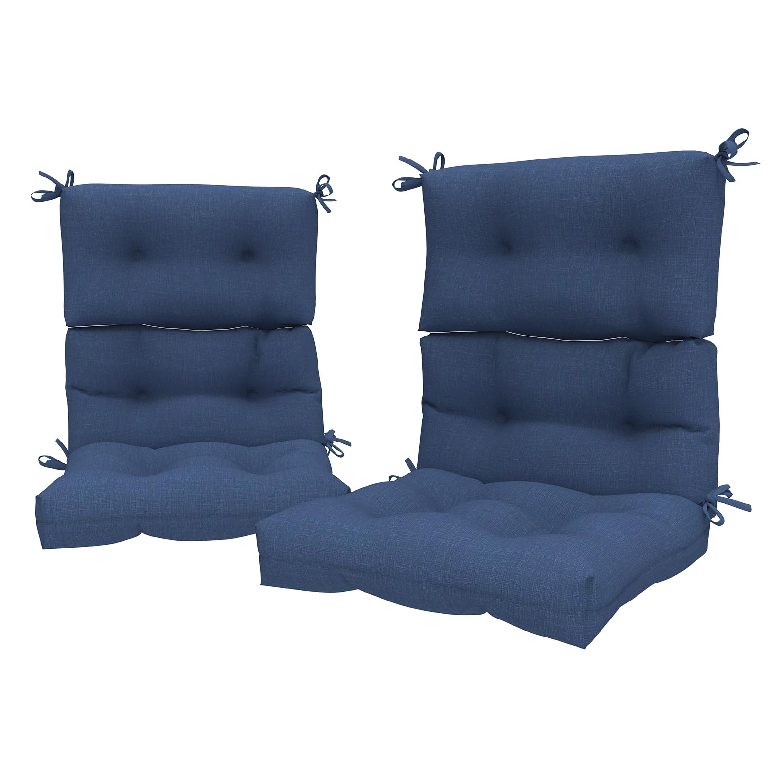LVTXIII Patio Tufted High Back Seat Cushion Set of 2 - Outdoor Rocking Chair Cushions Replacement for Adirondack Chairs - Navy Textured 44