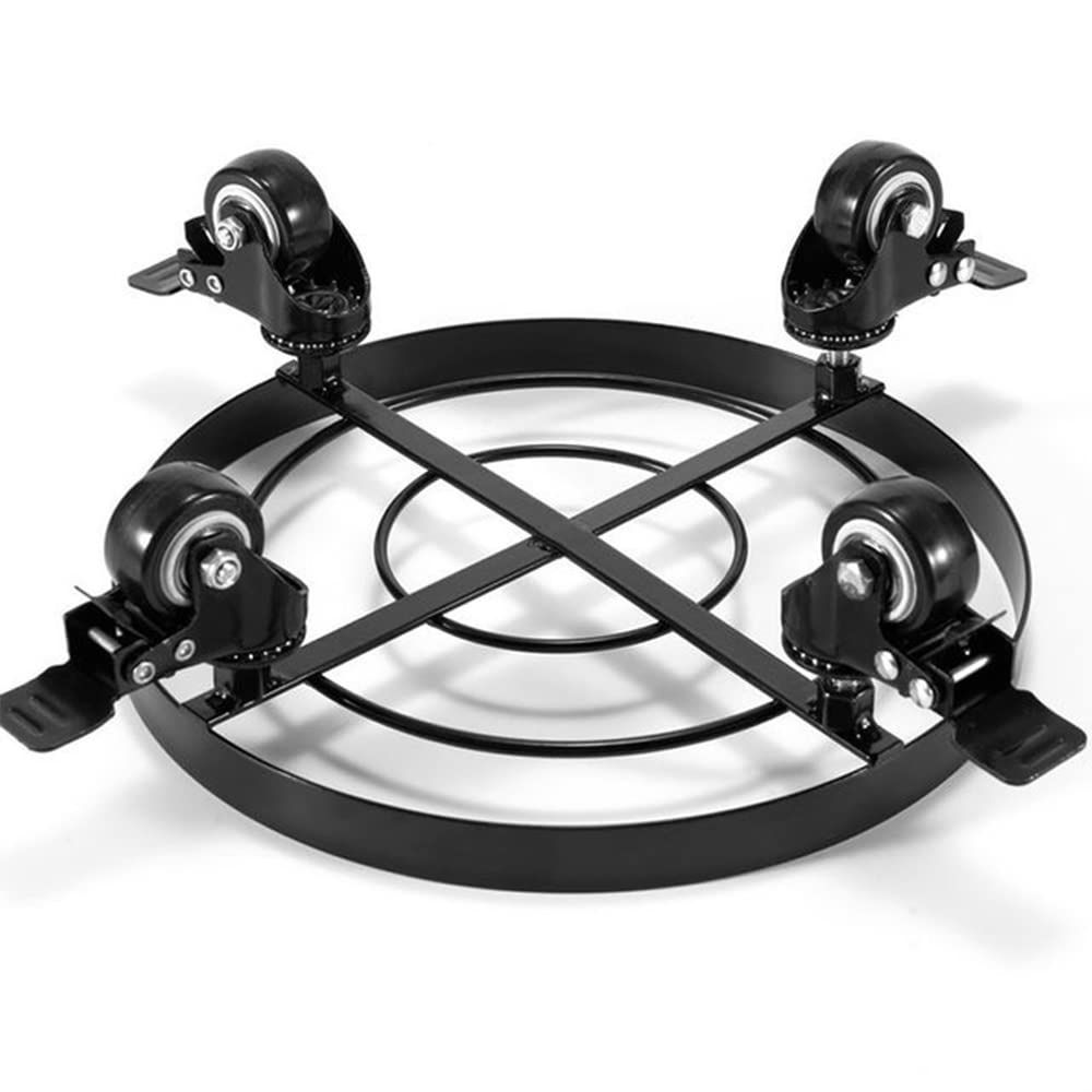 **Heavy Duty Round Flower Pot Base Tray with Pulley Bracket - 27cm Diameter, Large Load-Bearing Plant Saucer for Balcony, Indoor & Outdoor Use - Perfect for Easy Moving & Drainage**    *(Use Case: Ideal for balconies, gardens, patios, or indoor plant arrangements to protect floors and simplify plant movement.)*