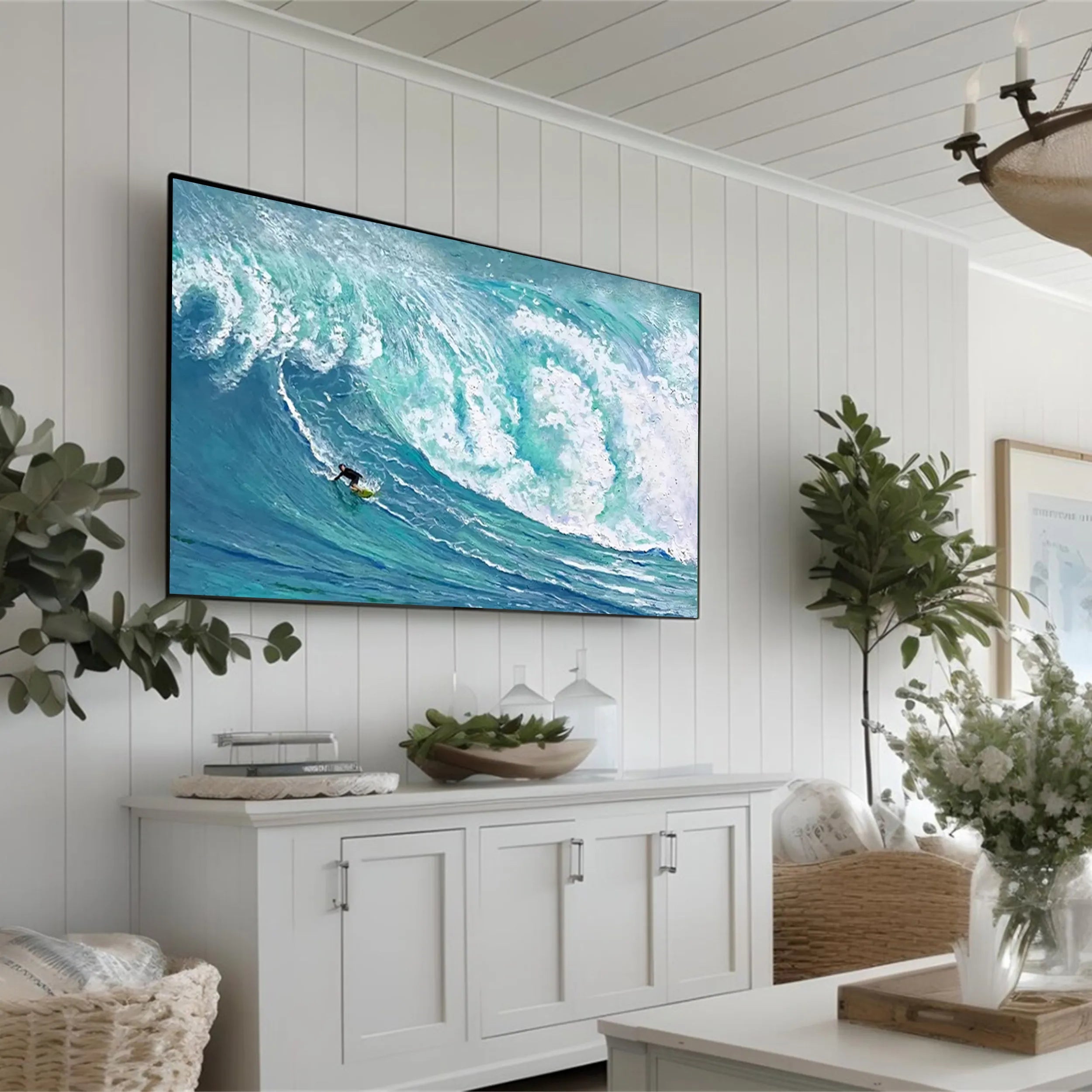 Ocean and Sky Painting #OS135 - Stunning Coastal Wall Art for Home & Office Decor | Perfect for Living Room, Bedroom, or Beach House