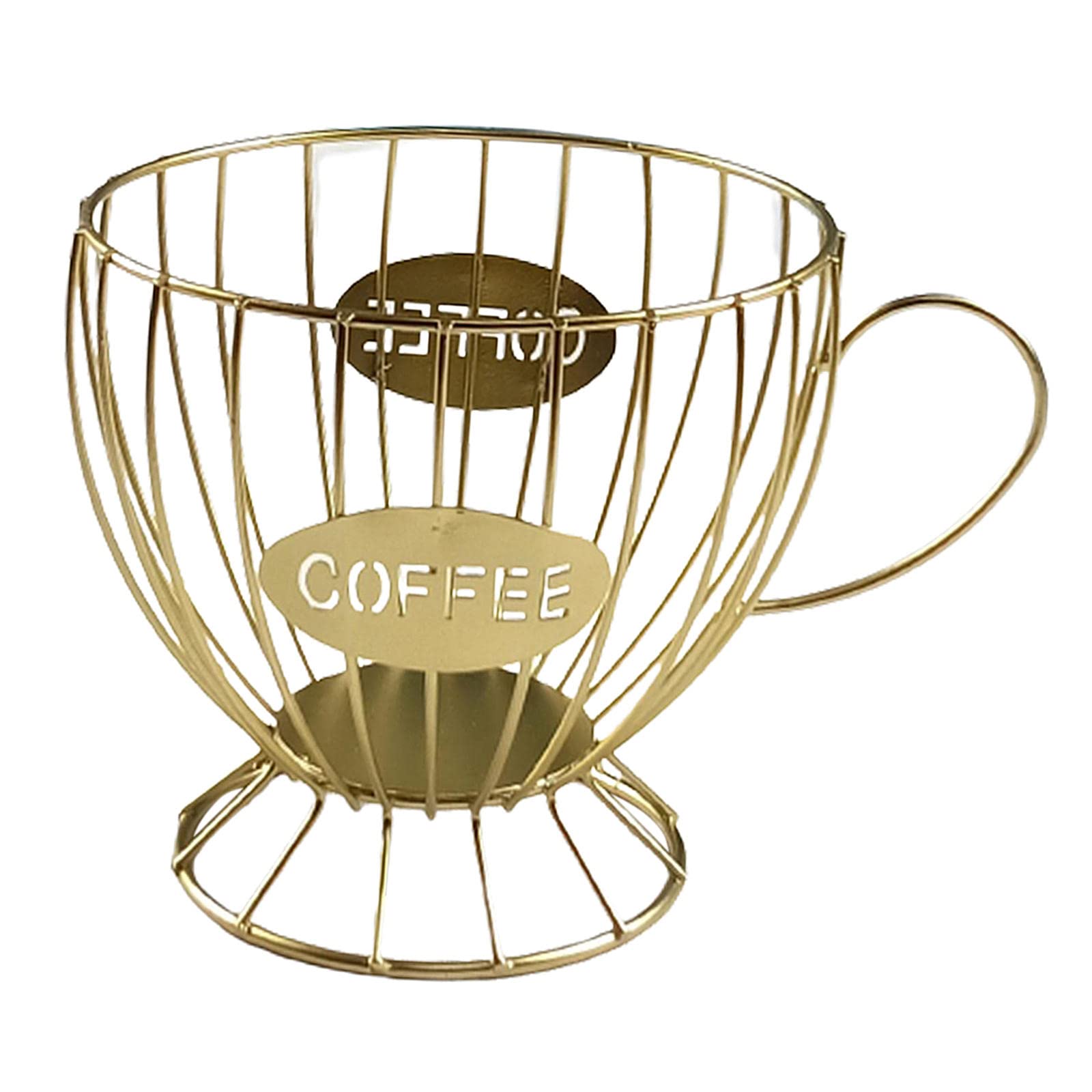 Baoblaze Coffee Pod Holder - 12-Cup Espresso Capsule Organizer Stand for Keurig, Nespresso & Dolce Gusto - Golden Kitchen Storage Basket for Coffee Bar & Home Use