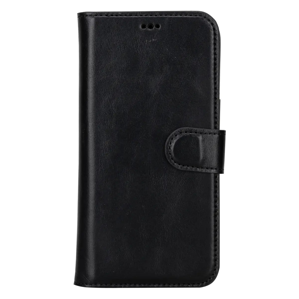 Premium Black Leather Wallet Case for iPhone 15 Pro Max - Slim RFID Blocking Phone Cover with Card Slots | Perfect for Business, Travel & Everyday Use
