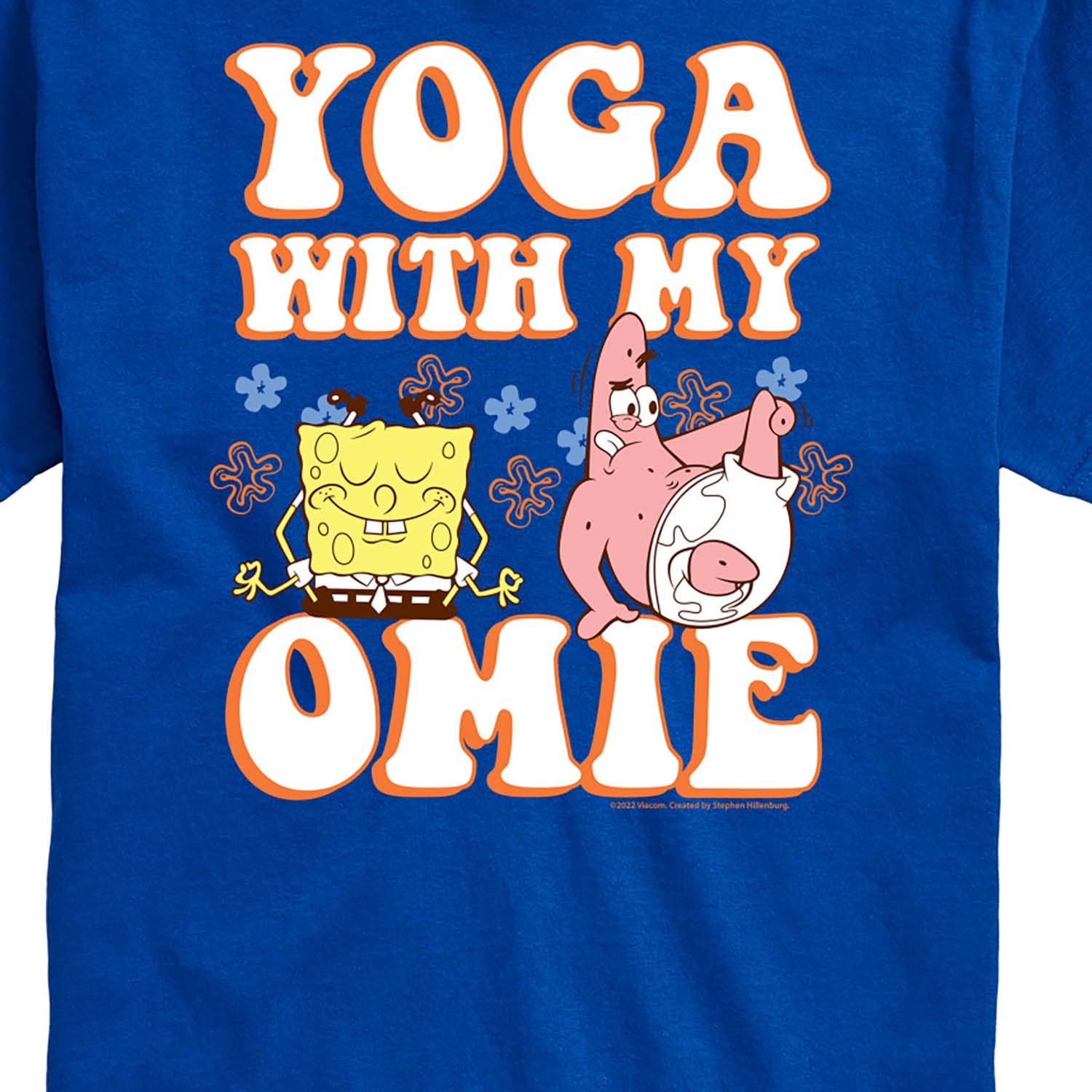 HYBRID APPAREL Spongebob Squarepants Yoga with My Omie Men's Graphic T-Shirt - Funny Cartoon Short Sleeve Tee for Casual Wear, Gym & Lounge