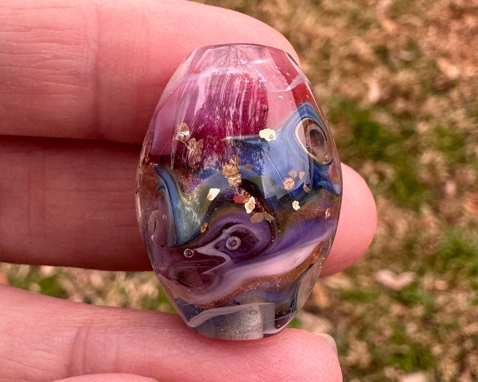 Handmade Twilight Dreams Lampwork Glass Focal Bead for Jewelry Making - Perfect for Necklaces, Bracelets & DIY Craft Projects