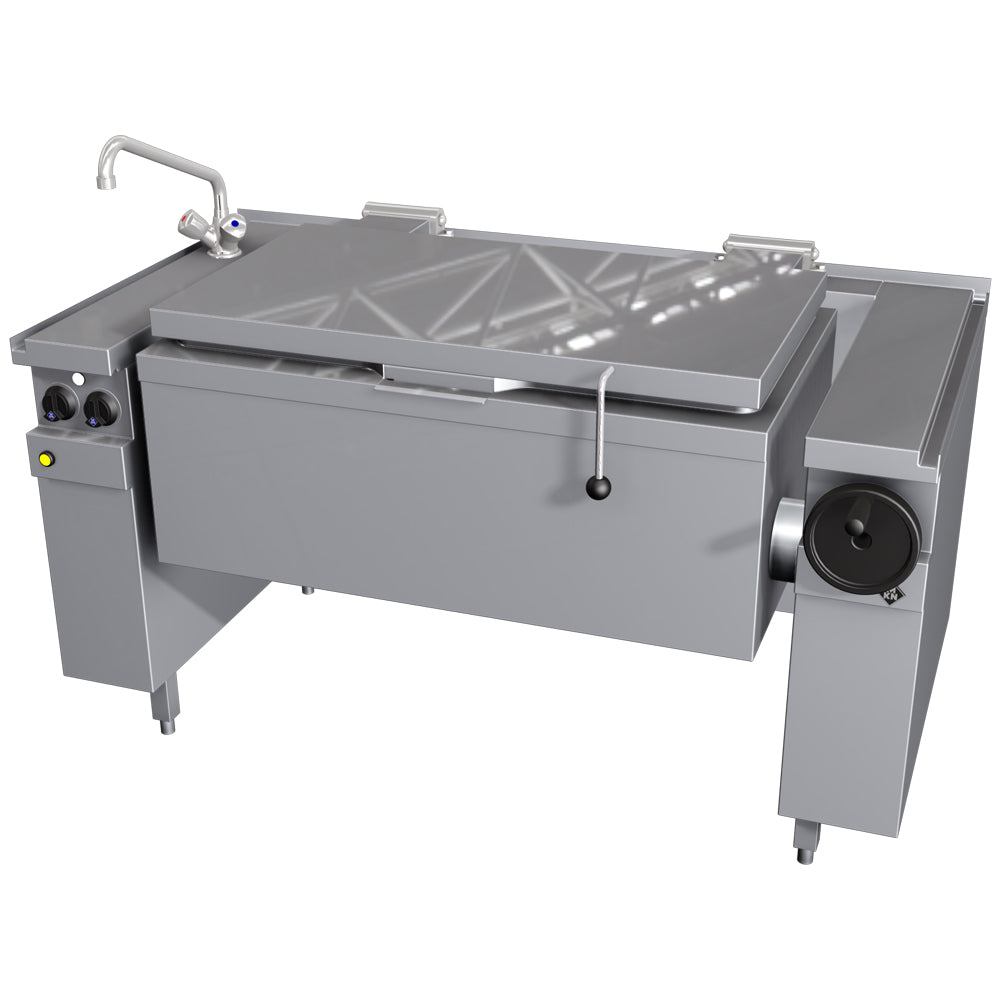 Commercial Gas Tilting Brat Pan 3/1 GN with Side Frames - Manual Tilting Heavy Duty Restaurant Equipment for Professional Kitchens, Catering & Food Service Businesses