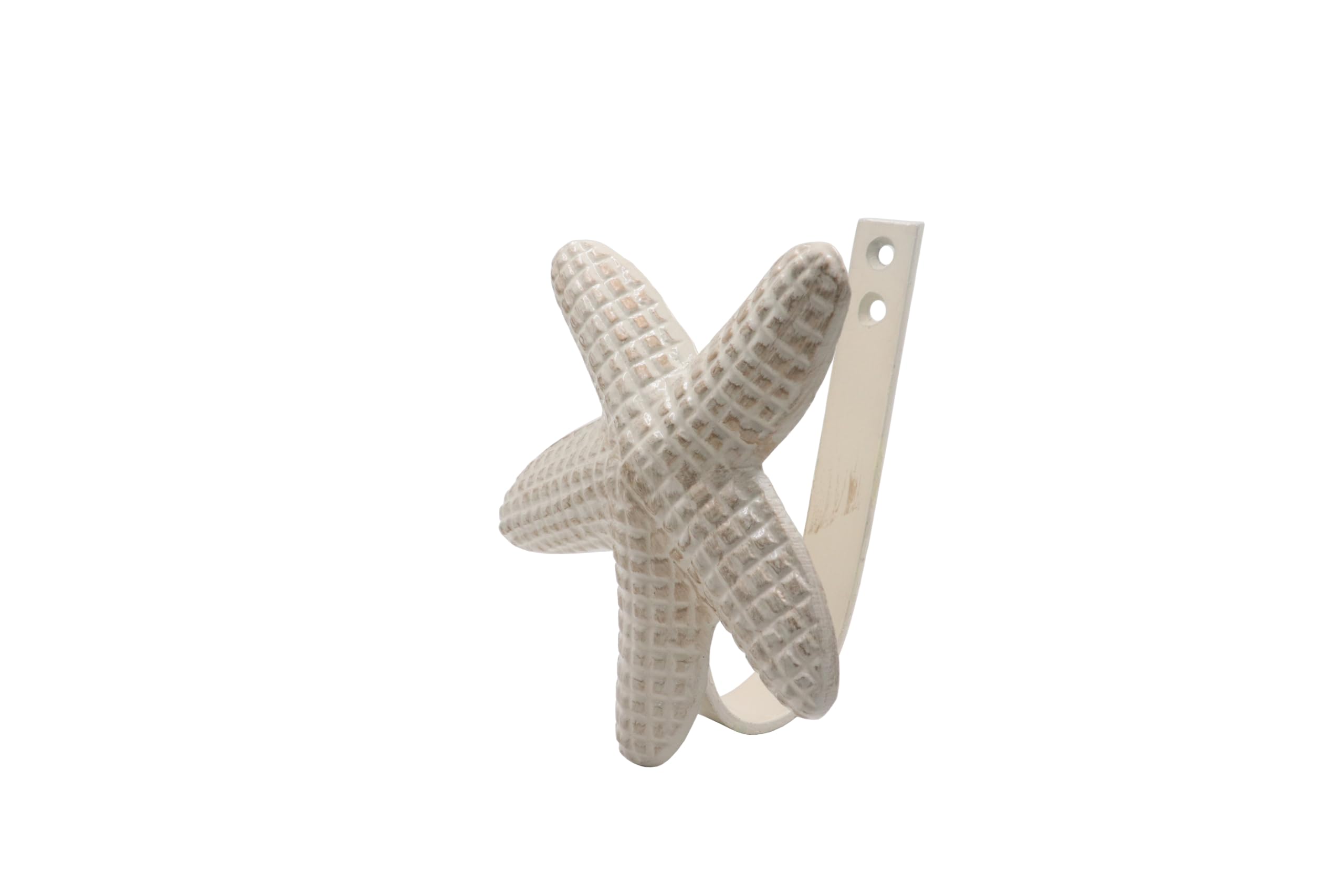 Metal Nautical Starfish Curtain Holdback Set of 2 - Decorative Curtain Tie Back Holder for Home, Bedroom & Office - Perfect for Coastal, Beach & Nautical Theme Decor