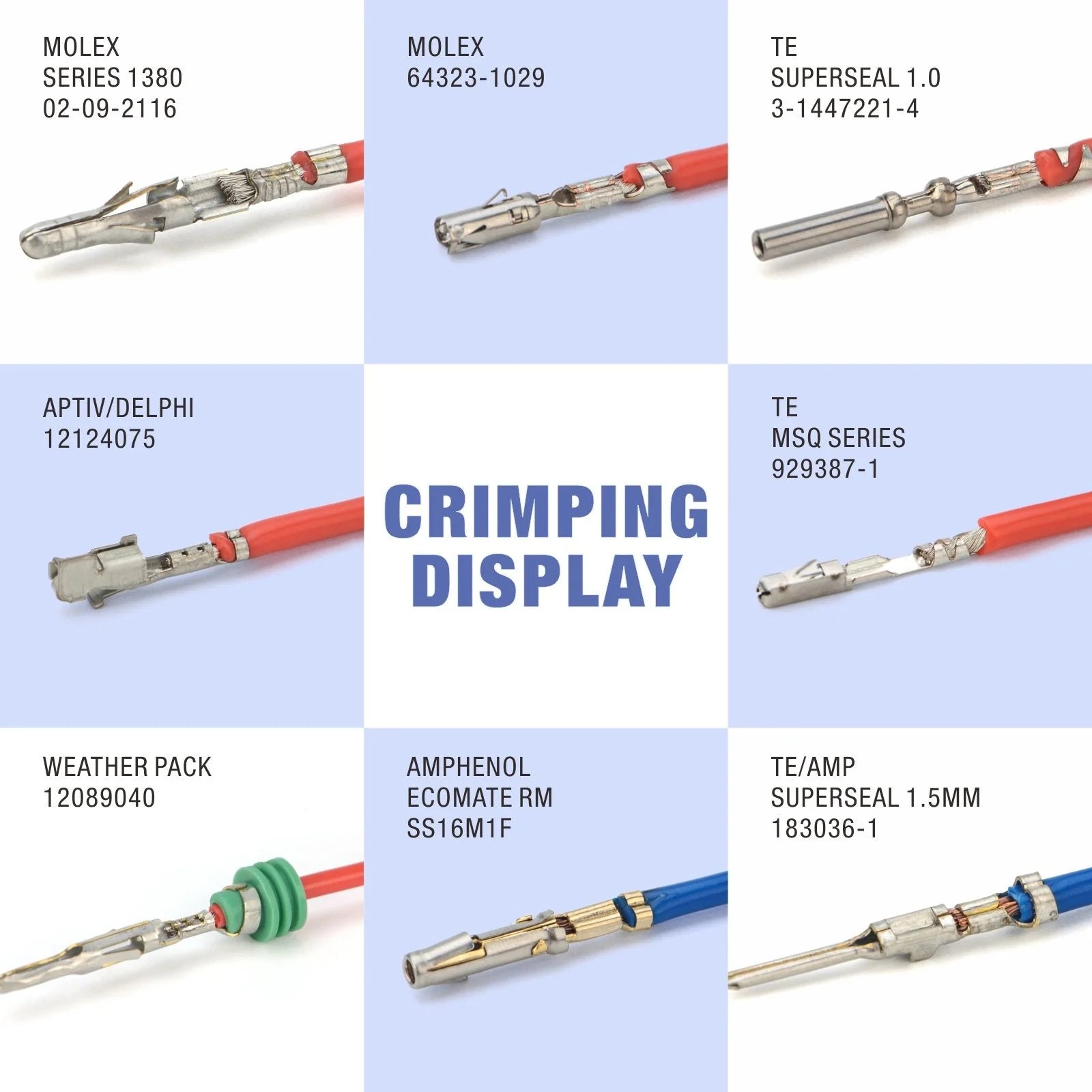 IWS 1440L Open Barrel Terminals Crimper Tool for AWG28-14 Contacts - Compatible with JST, Molex, TE, HRS Connectors - Perfect for Automotive, Electronics, and DIY Wiring Projects