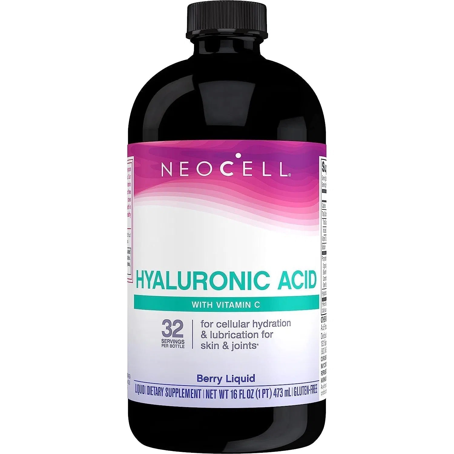 NeoCell Hyaluronic Acid Berry Liquid Supplement - Supports Joint Health & Skin Hydration - Delicious Berry Flavor for Daily Wellness Routine