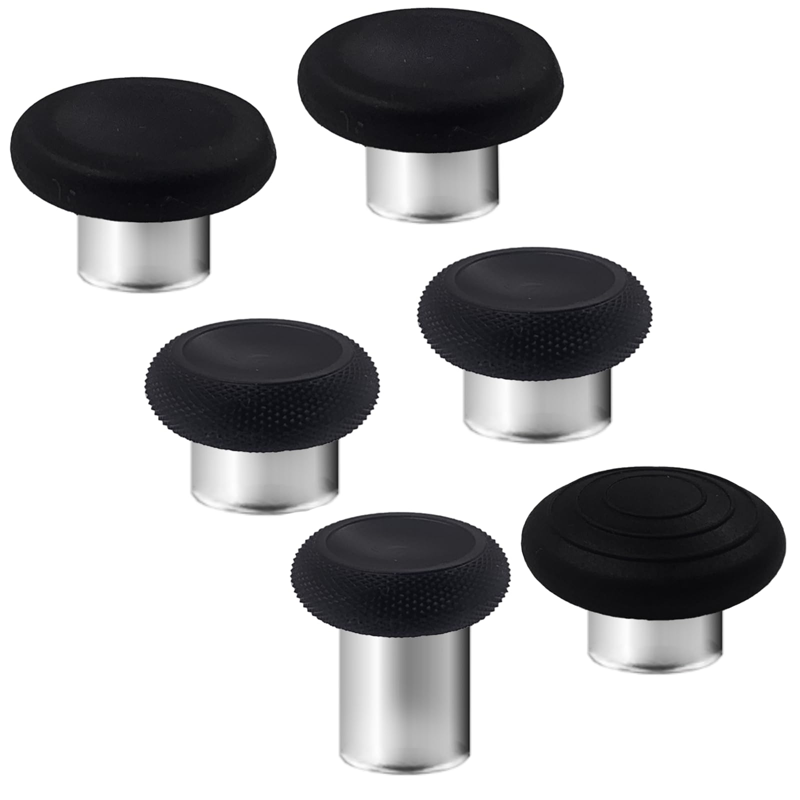 Premium 6-in-1 Thumbstick Set for Xbox Elite Series 2 Controller - Interchangeable Joystick Replacement Kit for Xbox One Elite 2 (Black) - Perfect for Gaming, FPS, Racing & Competitive Play