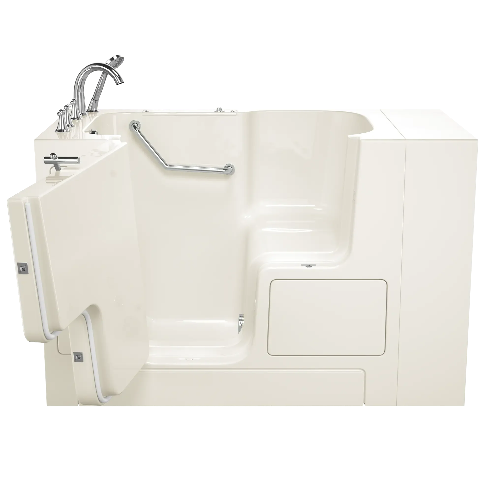 32 x 52 Inch Gelcoat Walk-in Bathtub with Soaker System | Left Hand Drain & Faucet | Ideal for Elderly & Mobility Needs