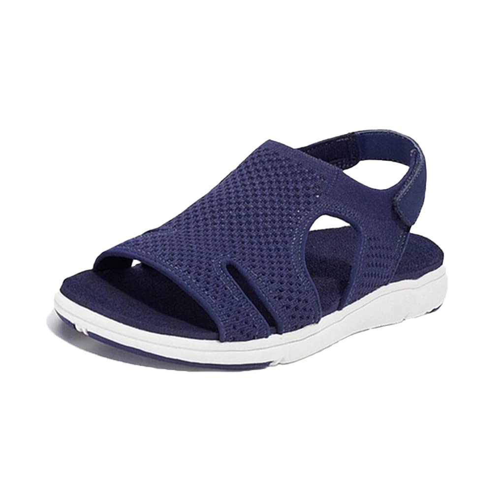 Women's Soft Comfortable Flat Sandals for Summer - Breathable Beach Walking Shoes with Arch Support | Perfect for Vacation, Travel & Casual Outfits