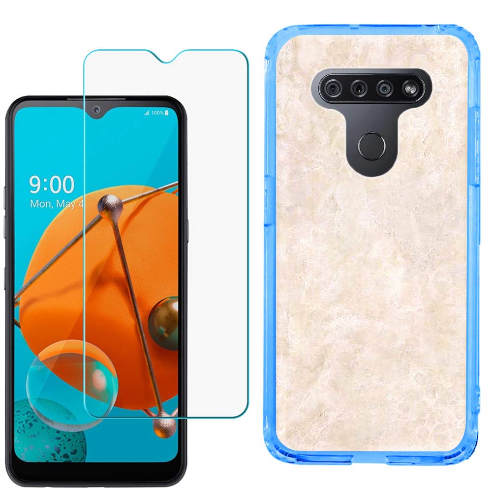 LG K51 Case with Tempered Glass - Slim TPU Cover for Daily Protection