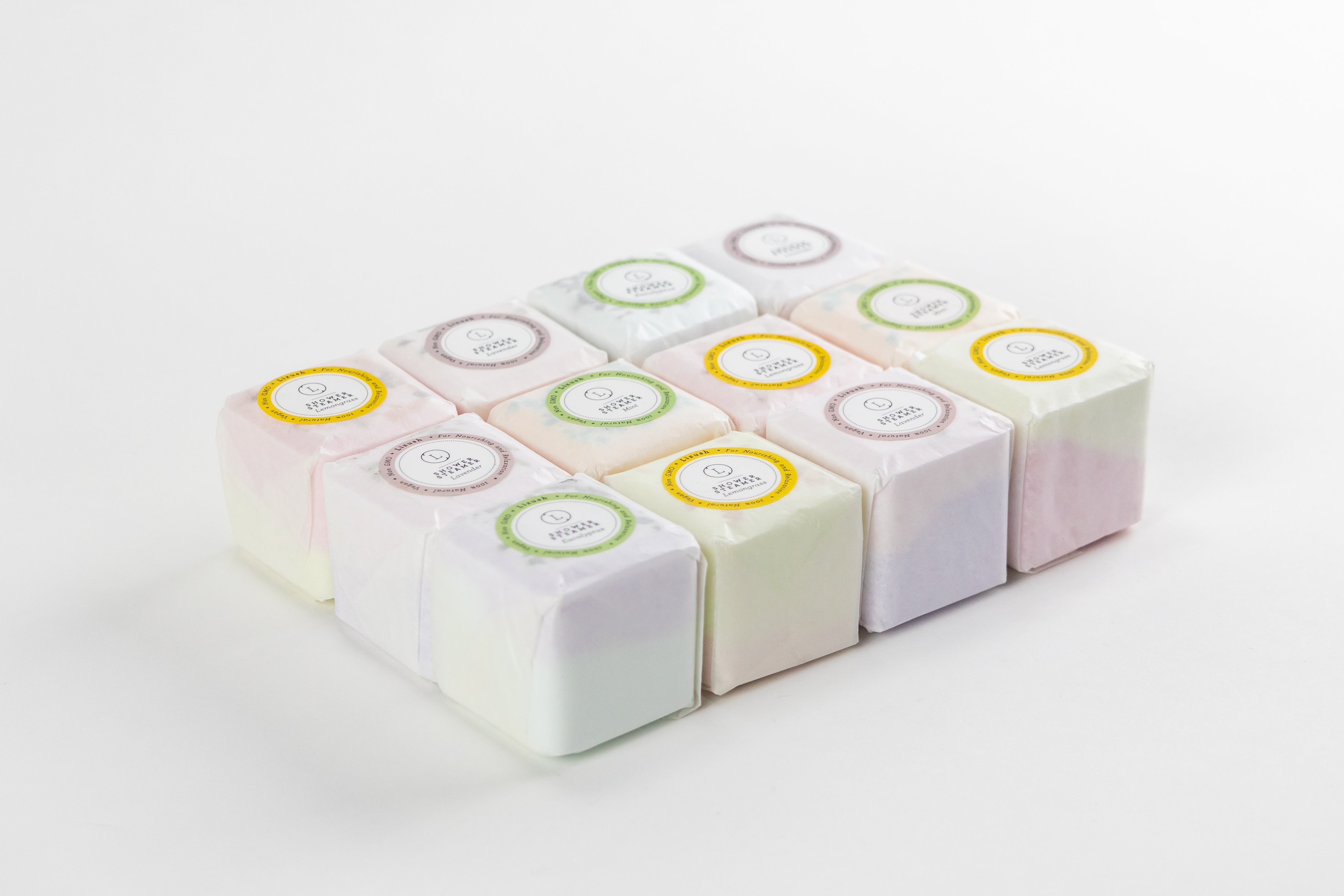 Bulk 100% Natural Vegan Aromatherapy Shower Steamers - 6 Mix Scents for Relaxation & Stress Relief - Perfect for Spa, Bath, and Self-Care Gifts