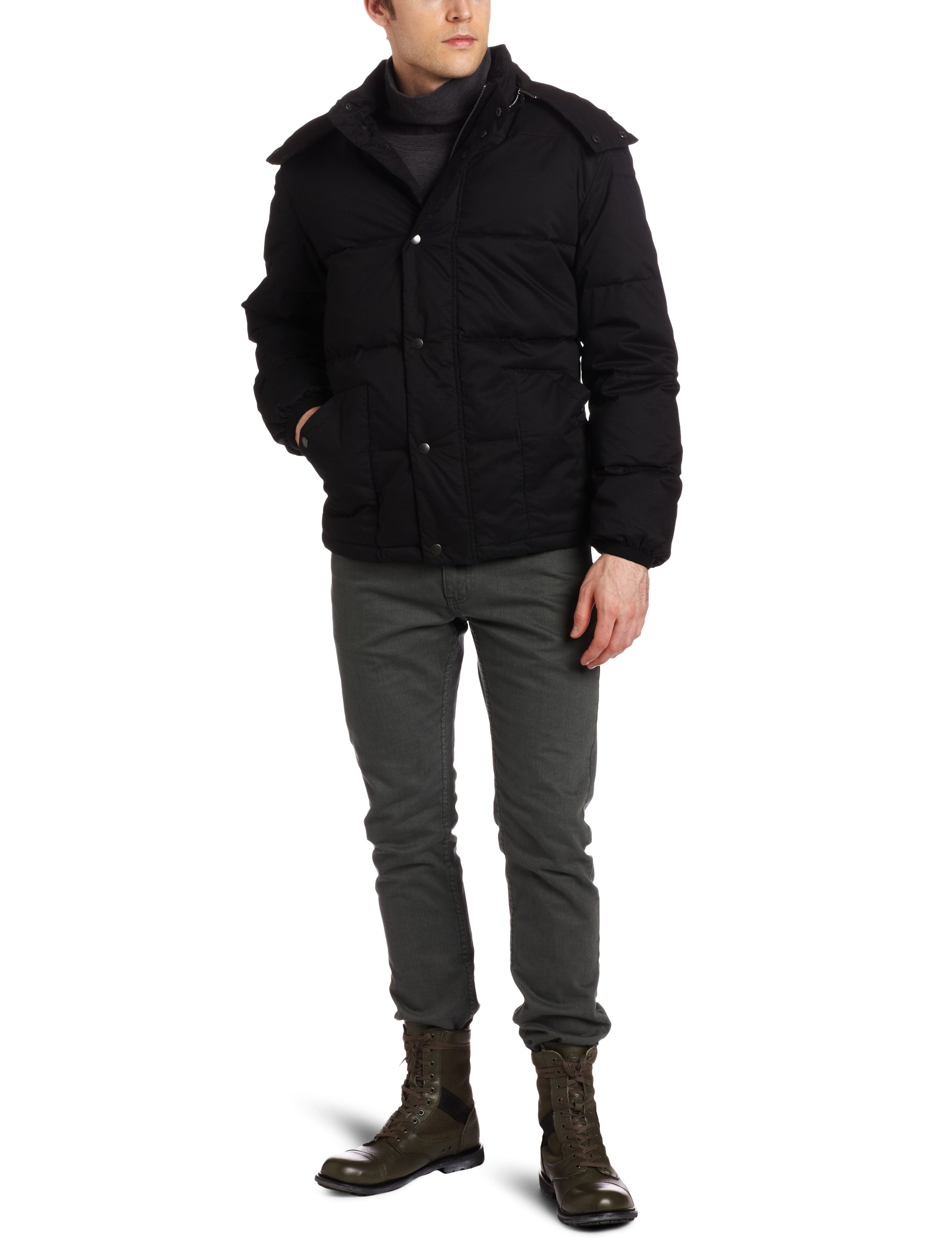 French Connection Men's Camera Downfill Puffer Jacket - Lightweight Winter Coat for Cold Weather, Water-Resistant Insulated Jacket with Hood | Perfect for Outdoor Activities, Travel & Daily Wear