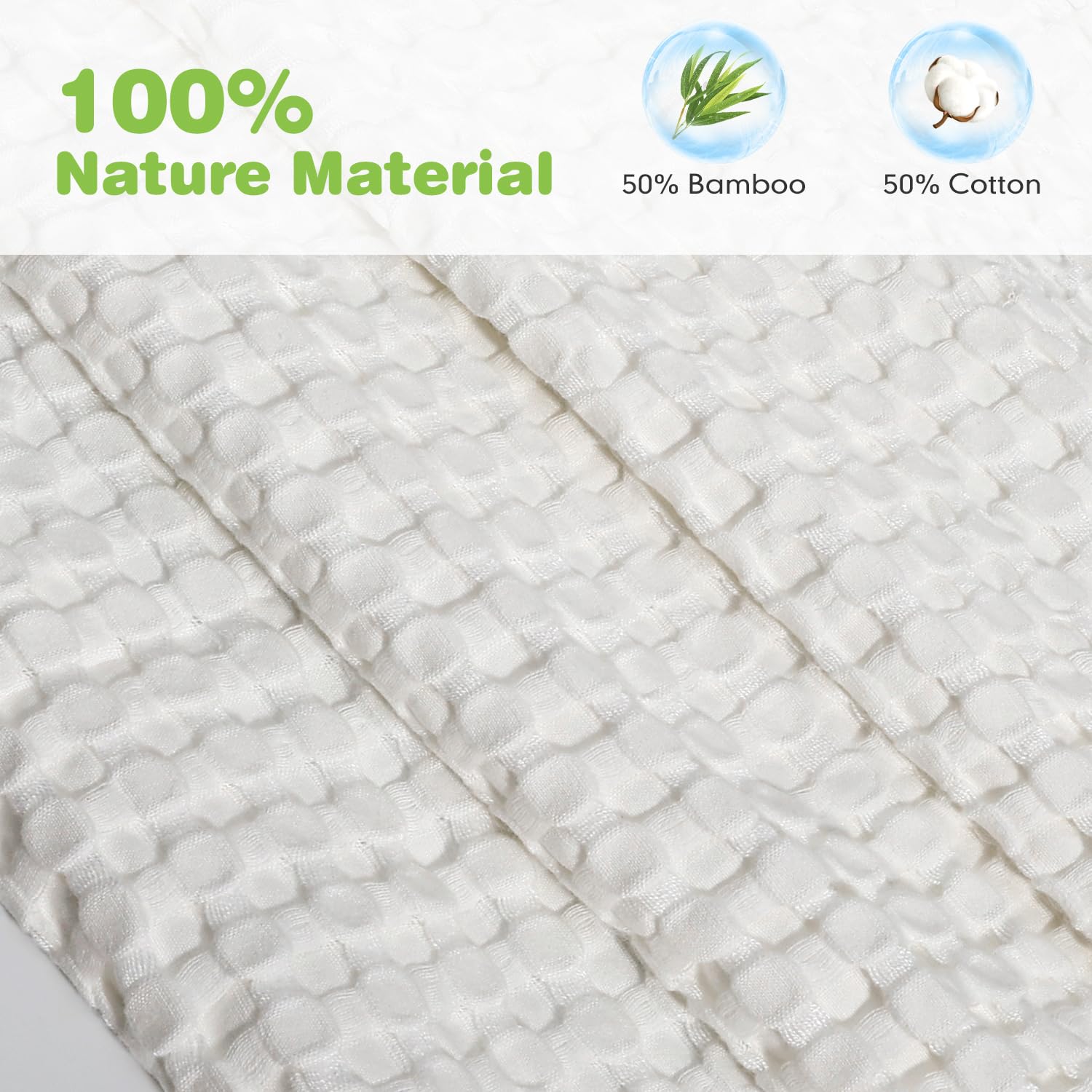 Maliton Waffle Baby Blanket for Boys & Girls - Soft Breathable Cotton Swaddle Blanket | Neutral Nursery Blanket | Lightweight Throw for Infants & Toddlers (Ivory) - Perfect for Crib, Stroller & Snuggling