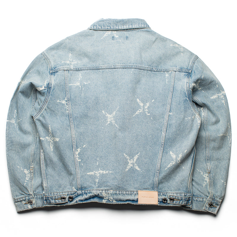 Purple Brand Monogram Oversized Jacket - Light Indigo Denim | Stylish Streetwear for Men & Women | Perfect for Casual Outings & Urban Fashion