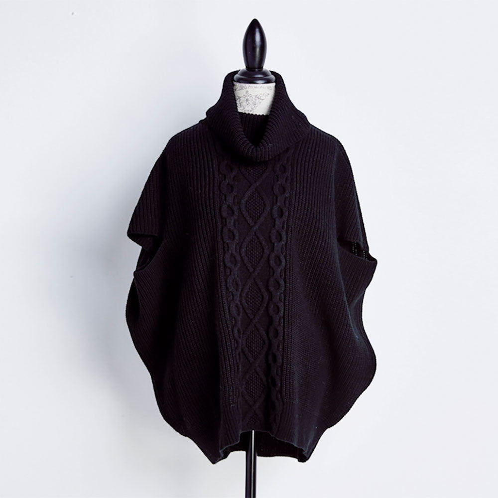 Modern Cape Short Sleeve Sweater for Women - Stylish Knit Cardigan with Open Front Design - Perfect for Office, Date Night & Fall Layering