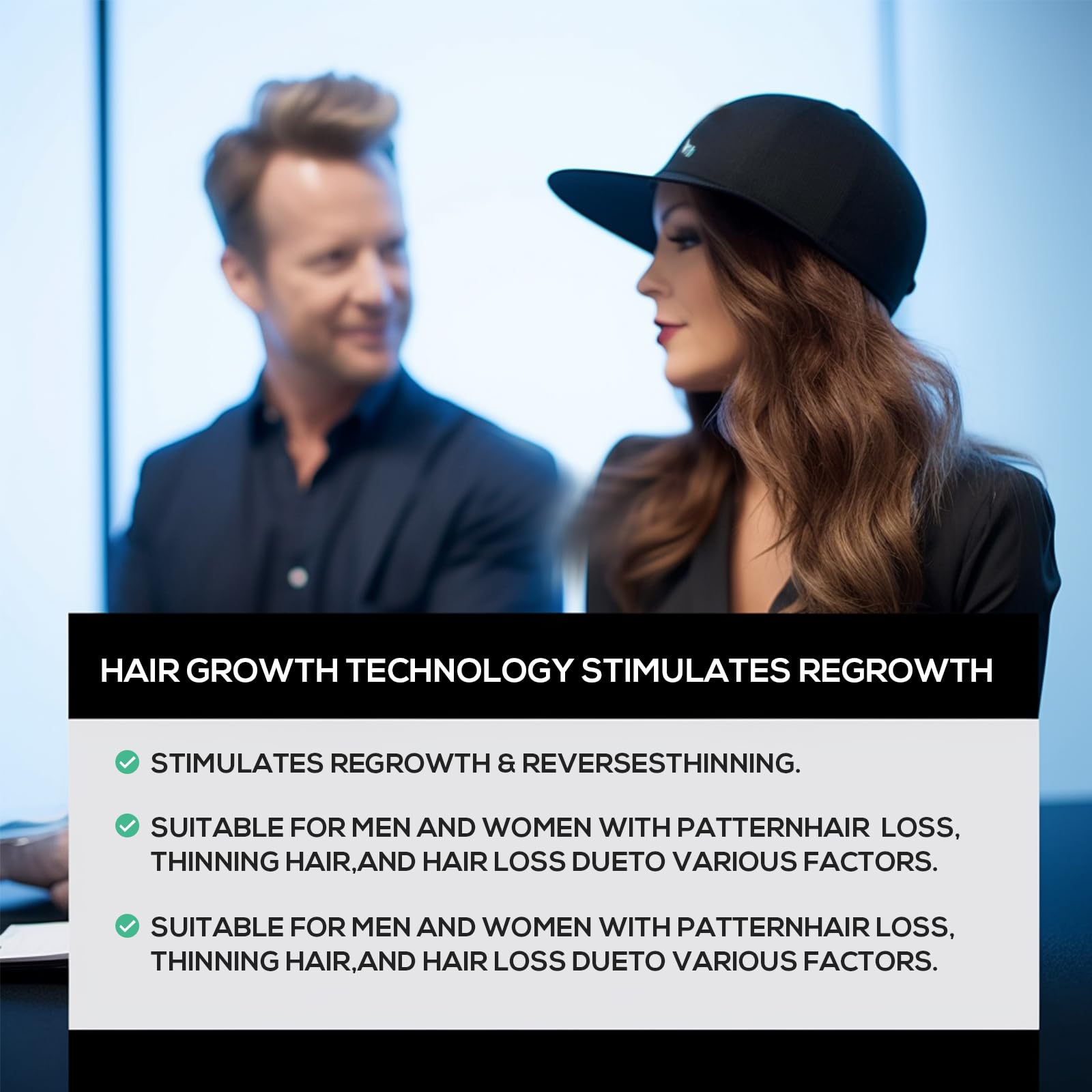 Laser Therapy Cap for Hair Regrowth - FDA Cleared Hair Growth System for Men & Women - Red Light Therapy Device for Thinning Hair & Baldness - Use at Home for Daily Hair Care Routine