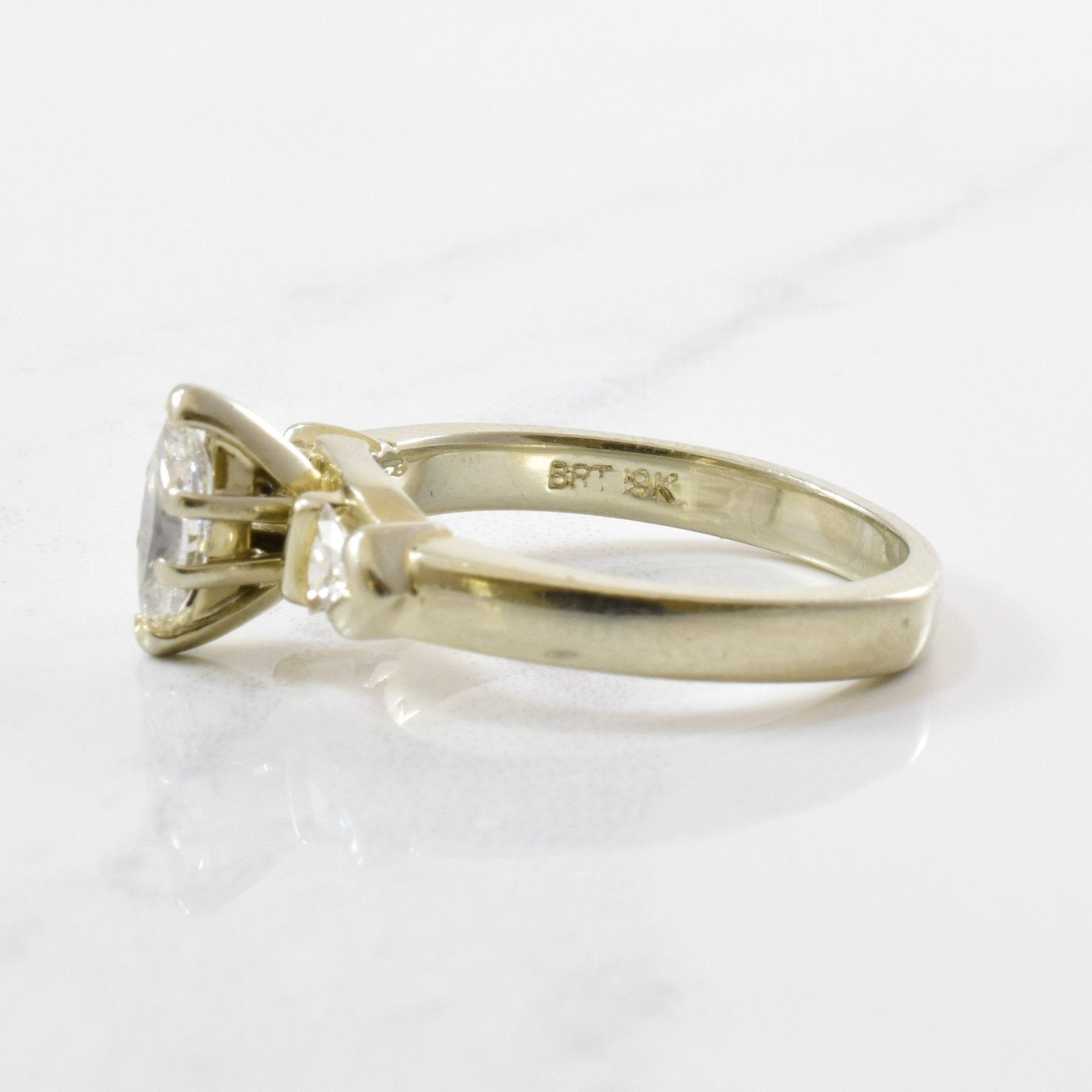 Spence Diamonds Marquise & Trillion Cut Three Stone Ring | 0.71 Carat Total Weight | Size 6 | Elegant Engagement & Wedding Jewelry for Special Occasions