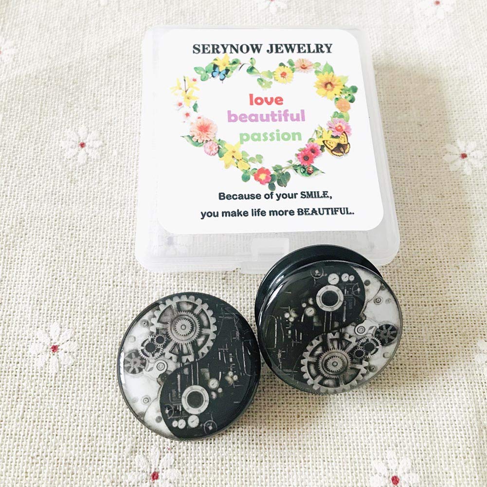 Ear Gauges Plugs and Tunnels - 6mm to 25mm Double Flared Screw Plug Ear Stretcher Expander for Body Piercing Jewelry - Perfect for Stretching, Everyday Wear and Alternative Fashion