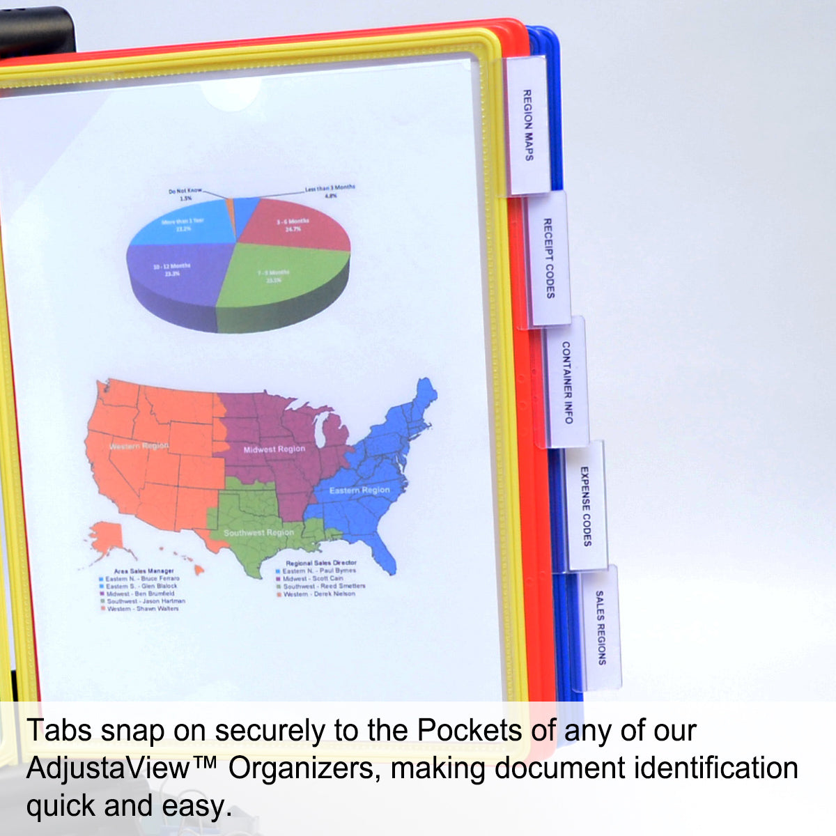 Ultimate Office AdjustaView™ Organizer Pocket Tabs (Set of 10) with Labels - Perfect for File Folders, Binders, and Document Organization in Home & Office