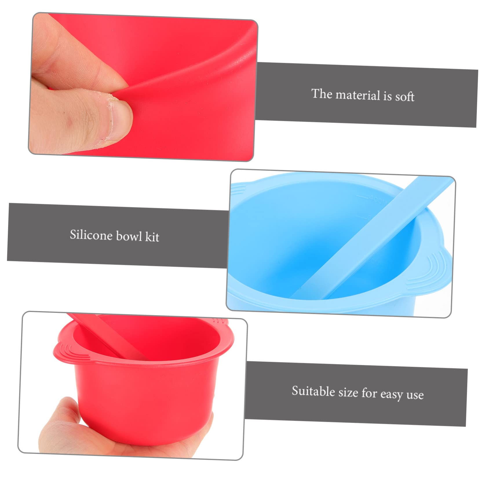 IPETBOOM 2-Pack Silicone Wax Warmer Bowls Set - Replacement Inner Pot for Wax Heaters, Wax Melting, Hair Removal & DIY Candle Making - Includes Spatula for Easy Wax Application (Perfect for Salon, Spa & Home Use)